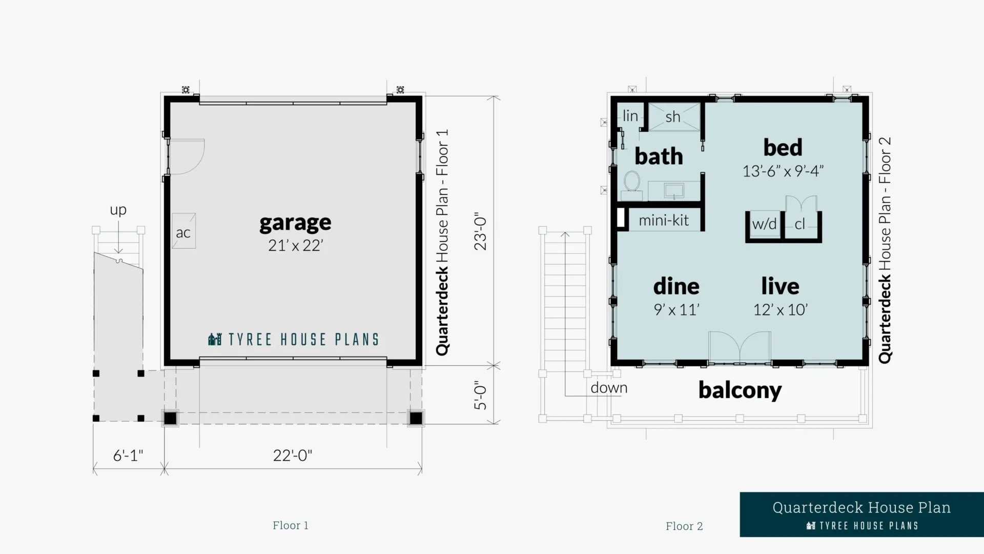 Quarterdeck House Plan Floor Artwork by Tyree House Plans