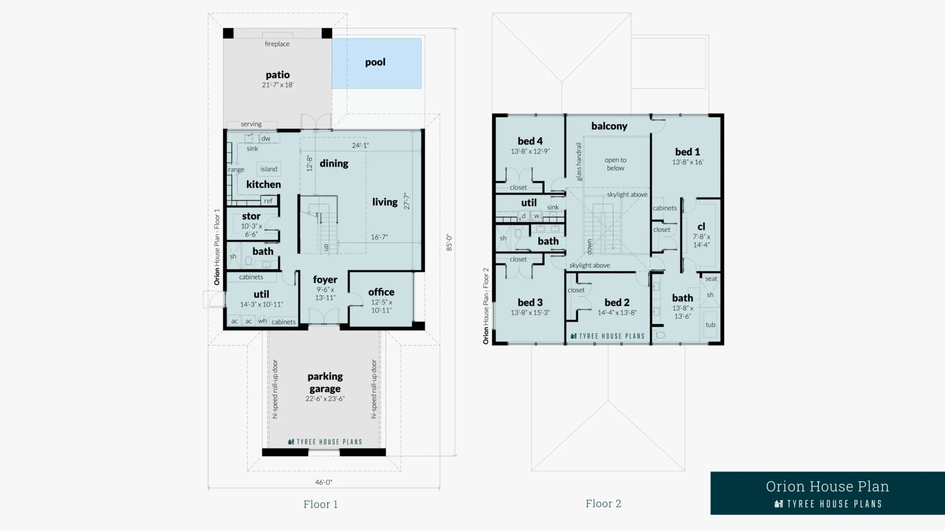 Orion House Plan Floor Artwork by Tyree House Plans