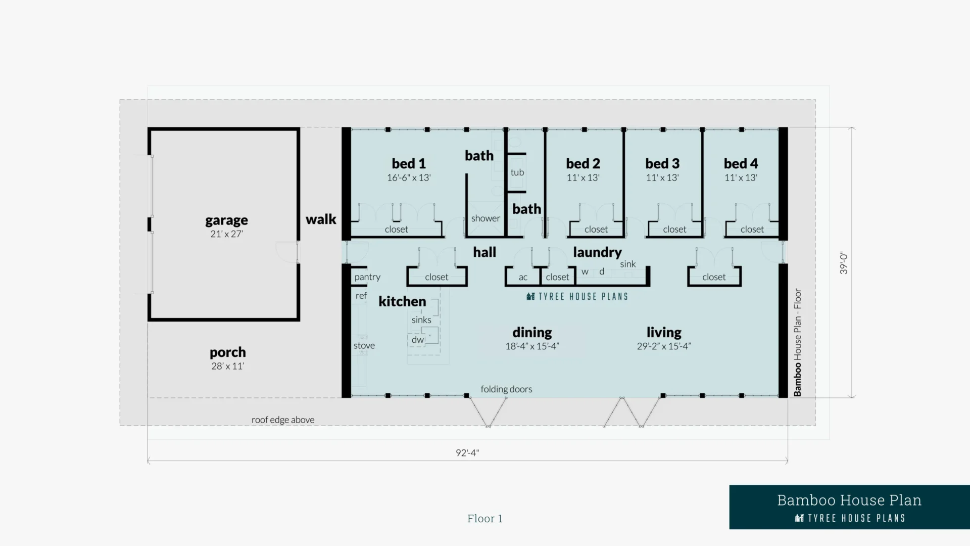 Bamboo House Plan Floor Artwork by Tyree House Plans