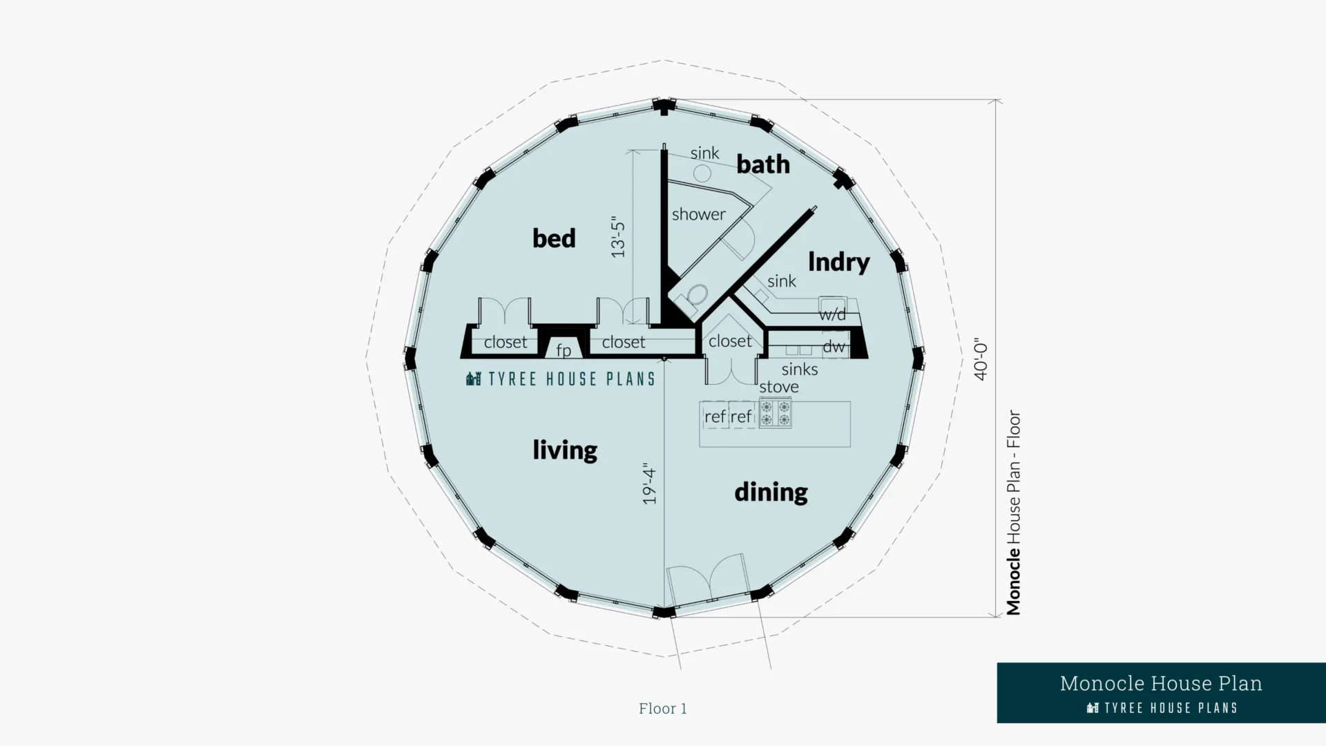 Monocle House Plan Floor Artwork by Tyree House Plans