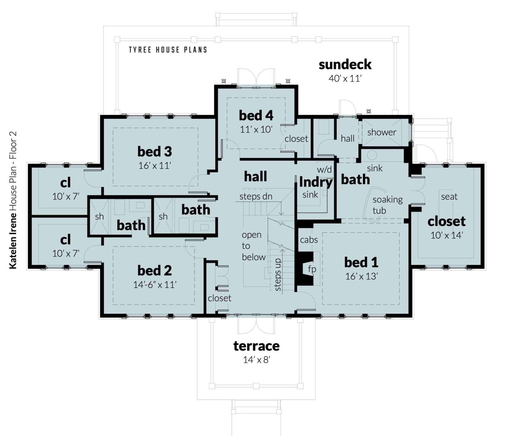 Floor 2. Katelen Irene by Tyree House Plans.