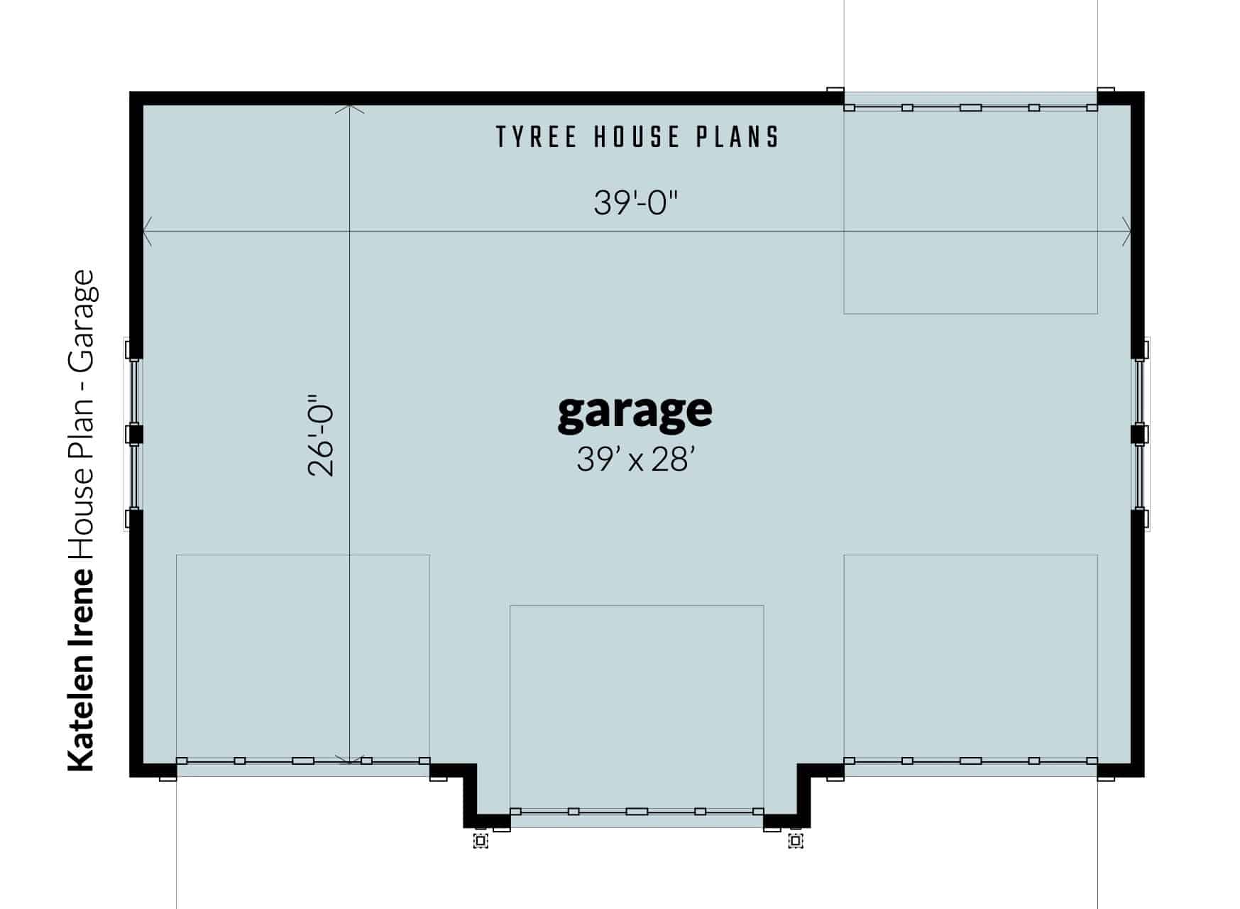 Garage plan. Katelen Irene by Tyree House Plans.
