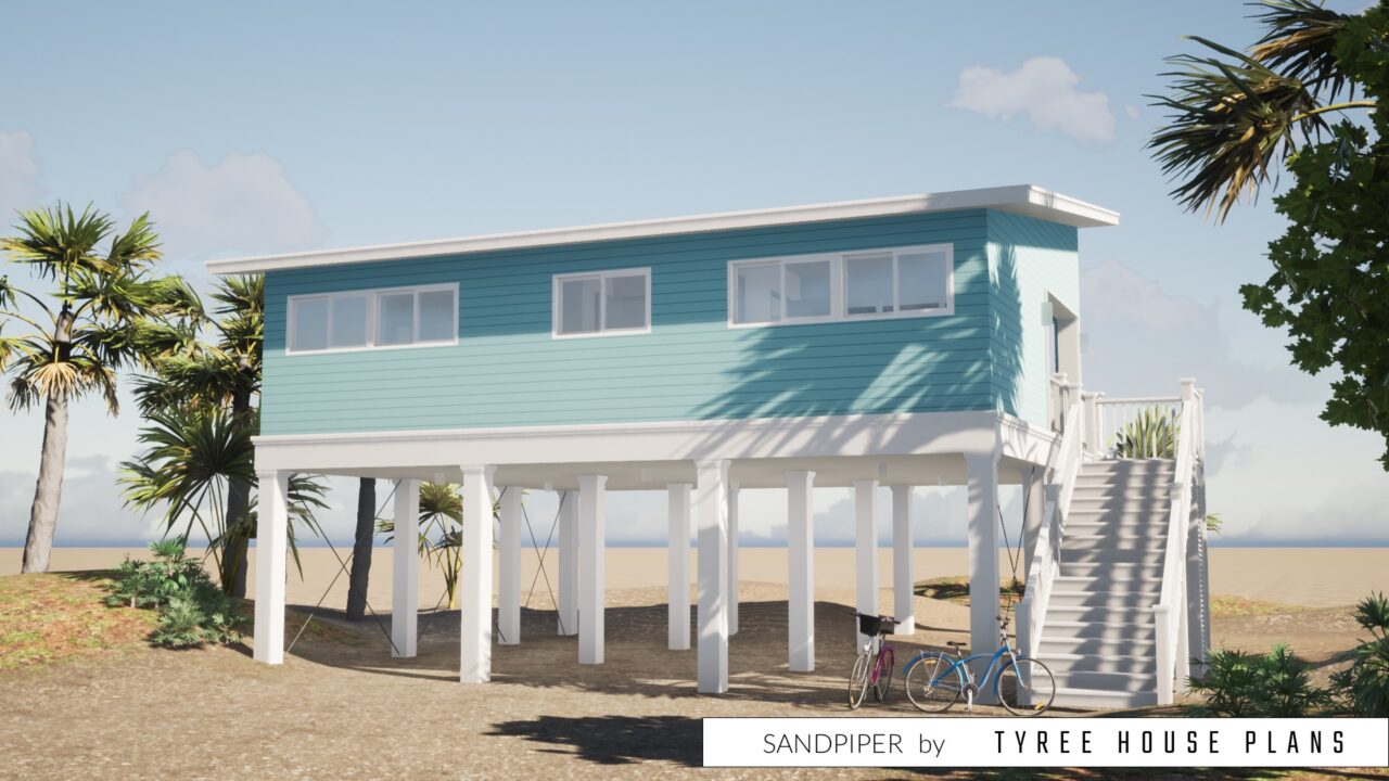 Sandpiper. A Two Bed Mid-Century Modern Beach House Plan. Created by ...