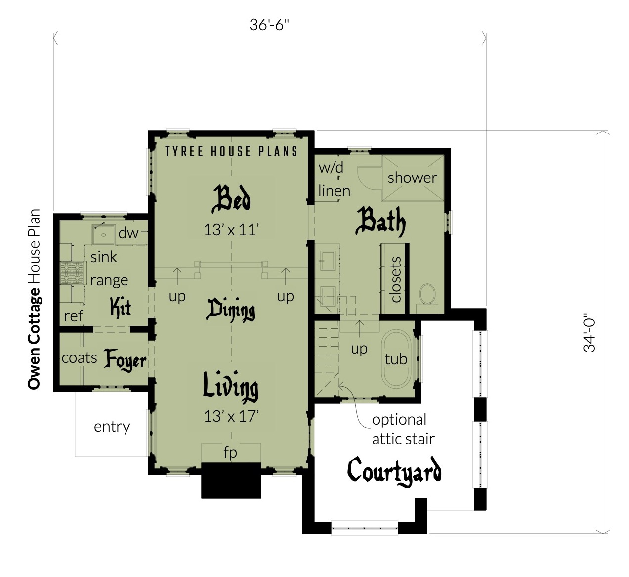 Floor - Owen Cottage House Plan