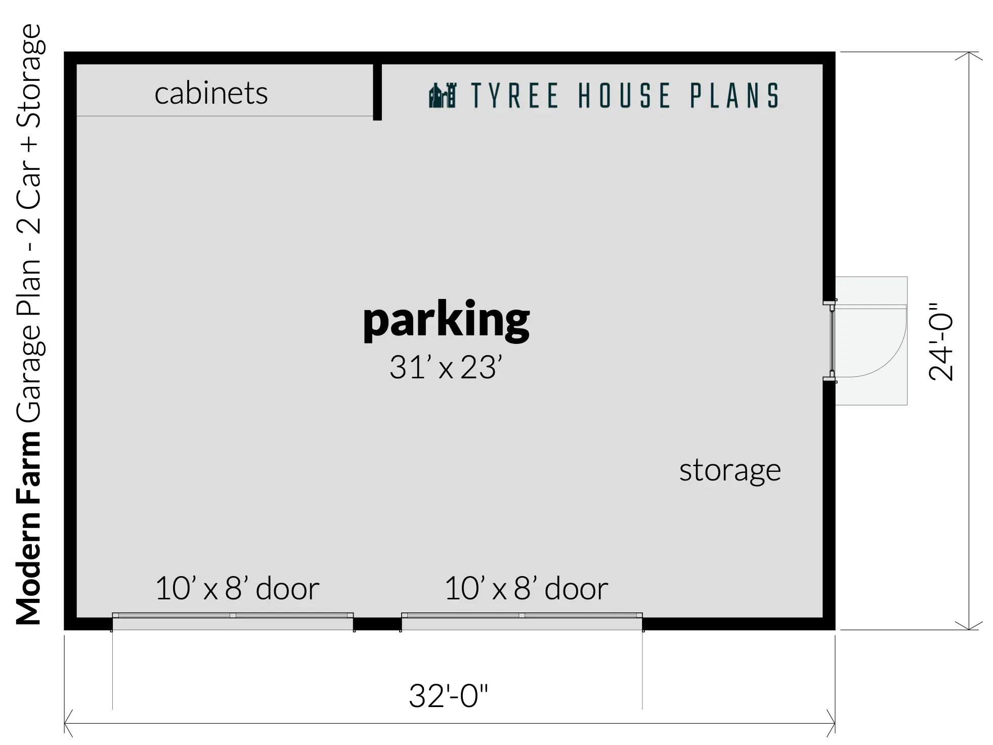 Floor - Modern Farm Garage 2 Car and Storage by Tyree House Plans