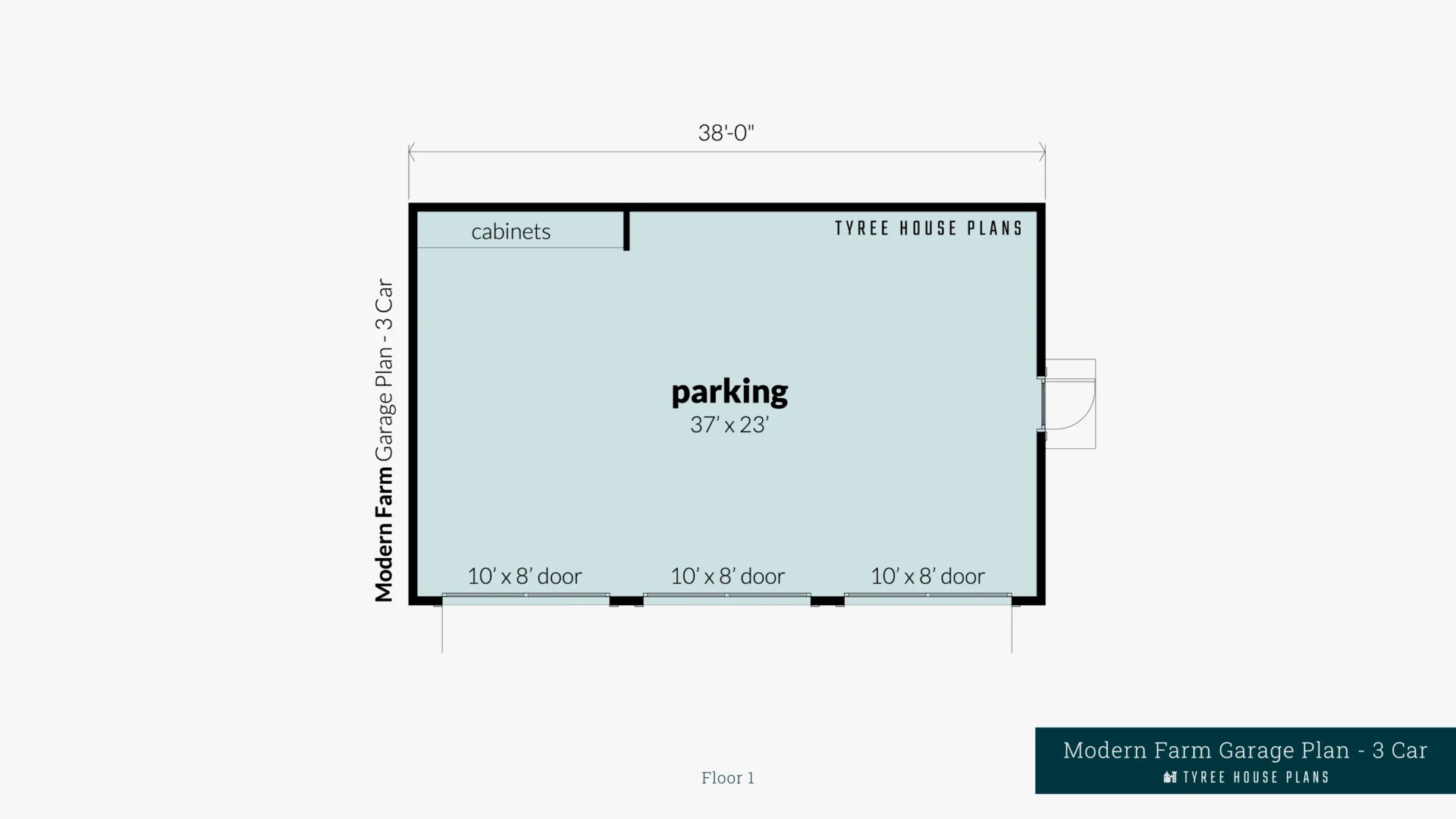 Modern Farm Garage Plan - 3 Car - Floor Artwork by Tyree House Plans