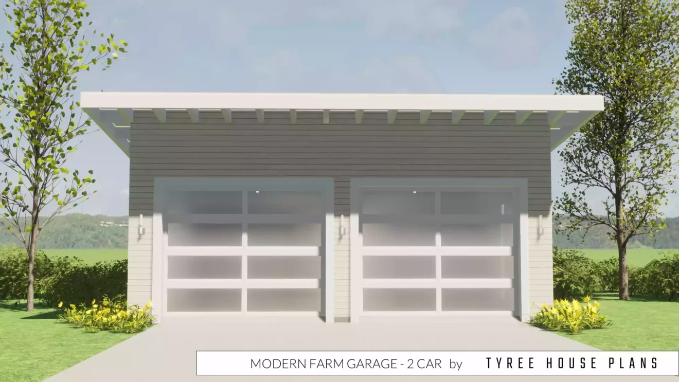 Modern Farm Garage Plan - 2 Car