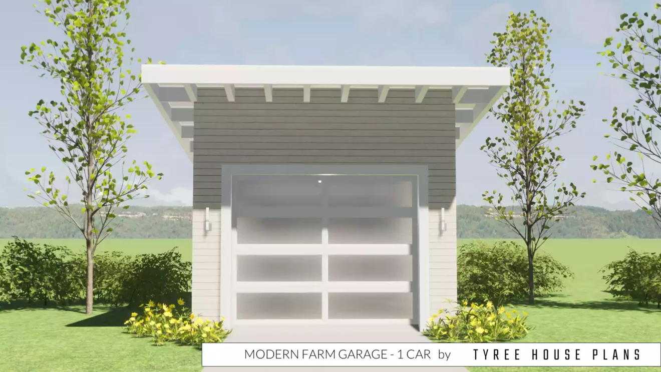 Modern Farm Garage Plan - 1 Car