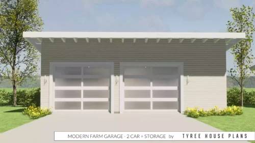Modern Farm Garage - 2 Car + Storage