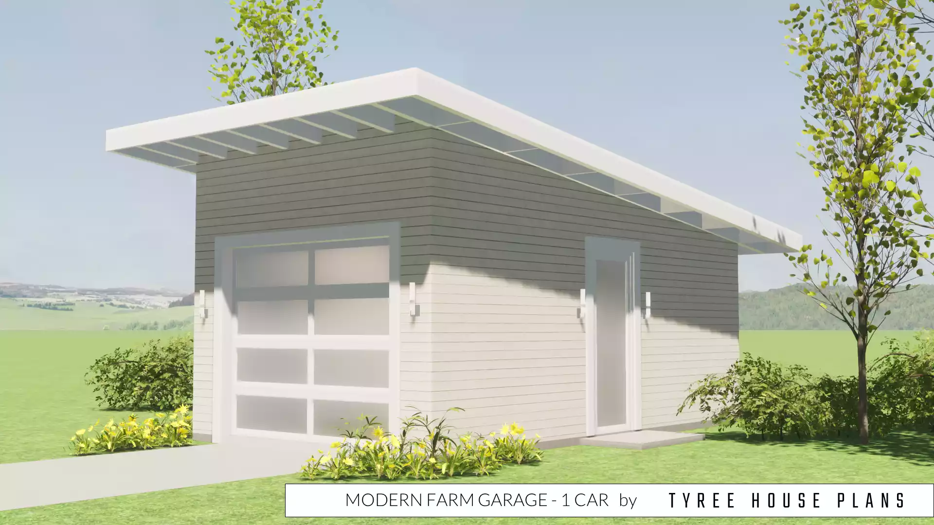 Modern Garage - 1 Car by Tyree House Plans