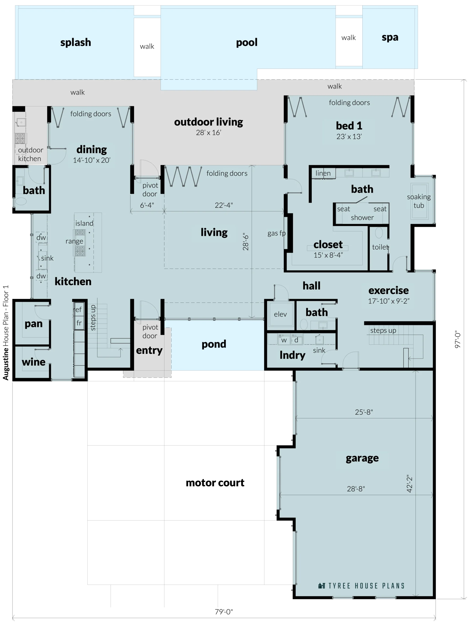 Floor 1 - Augustine by Tyree House Plans