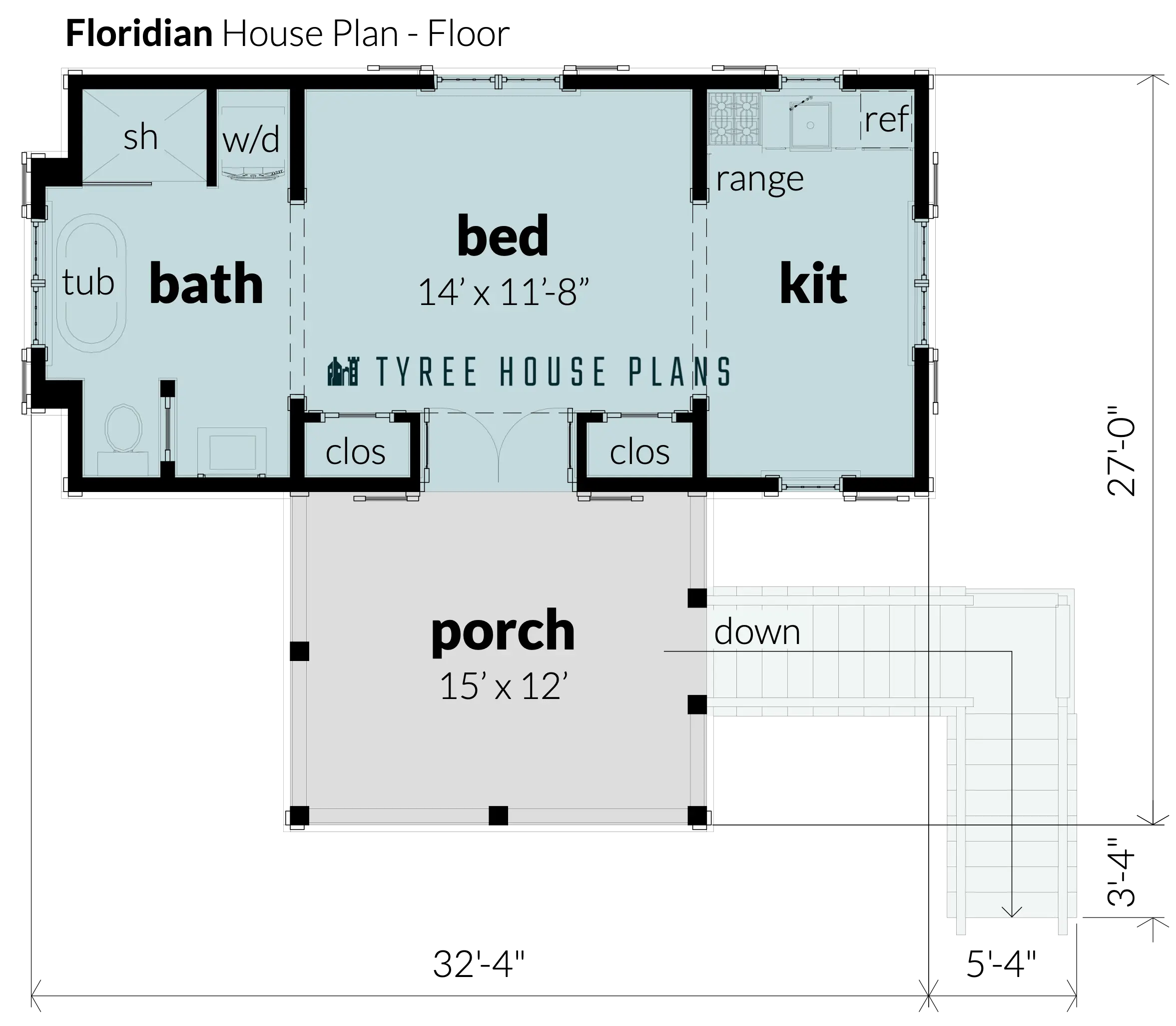 Floor - Floridian by Tyree House Plans