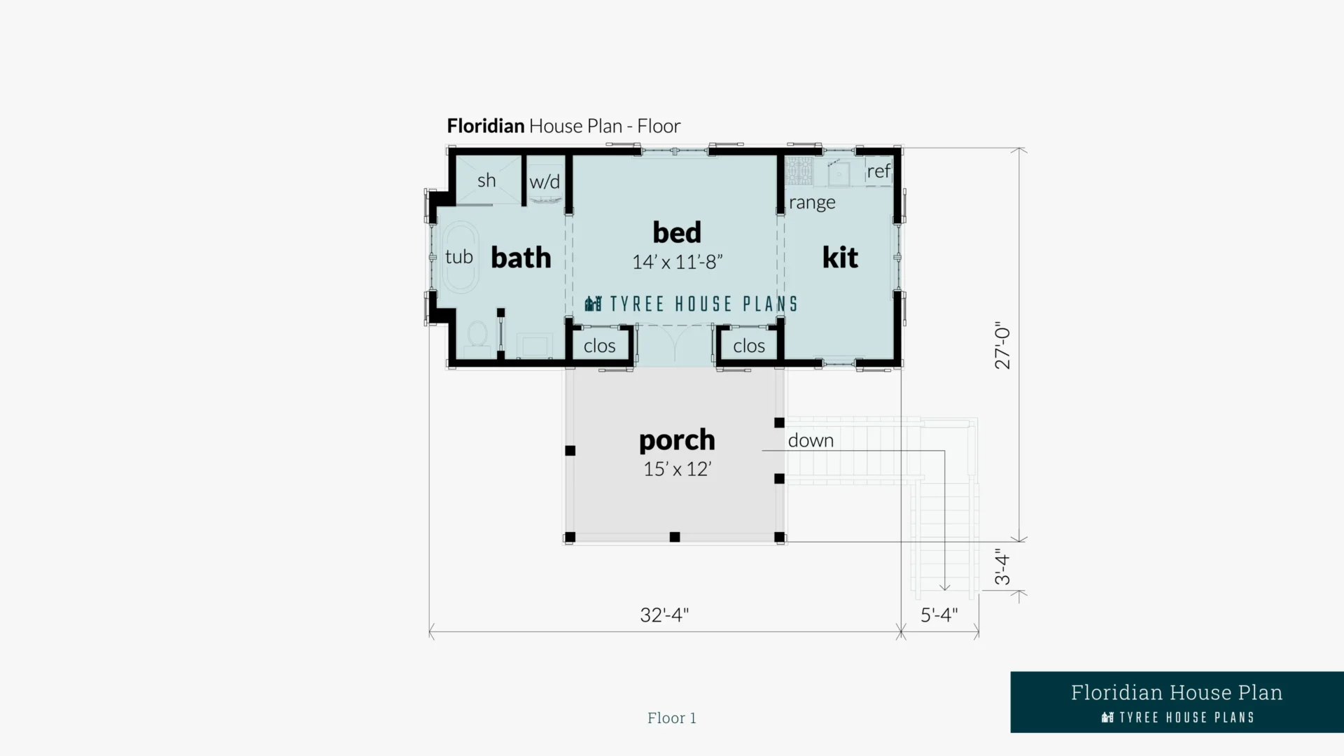 Floridian House Plan Floor Artwork by Tyree House Plans