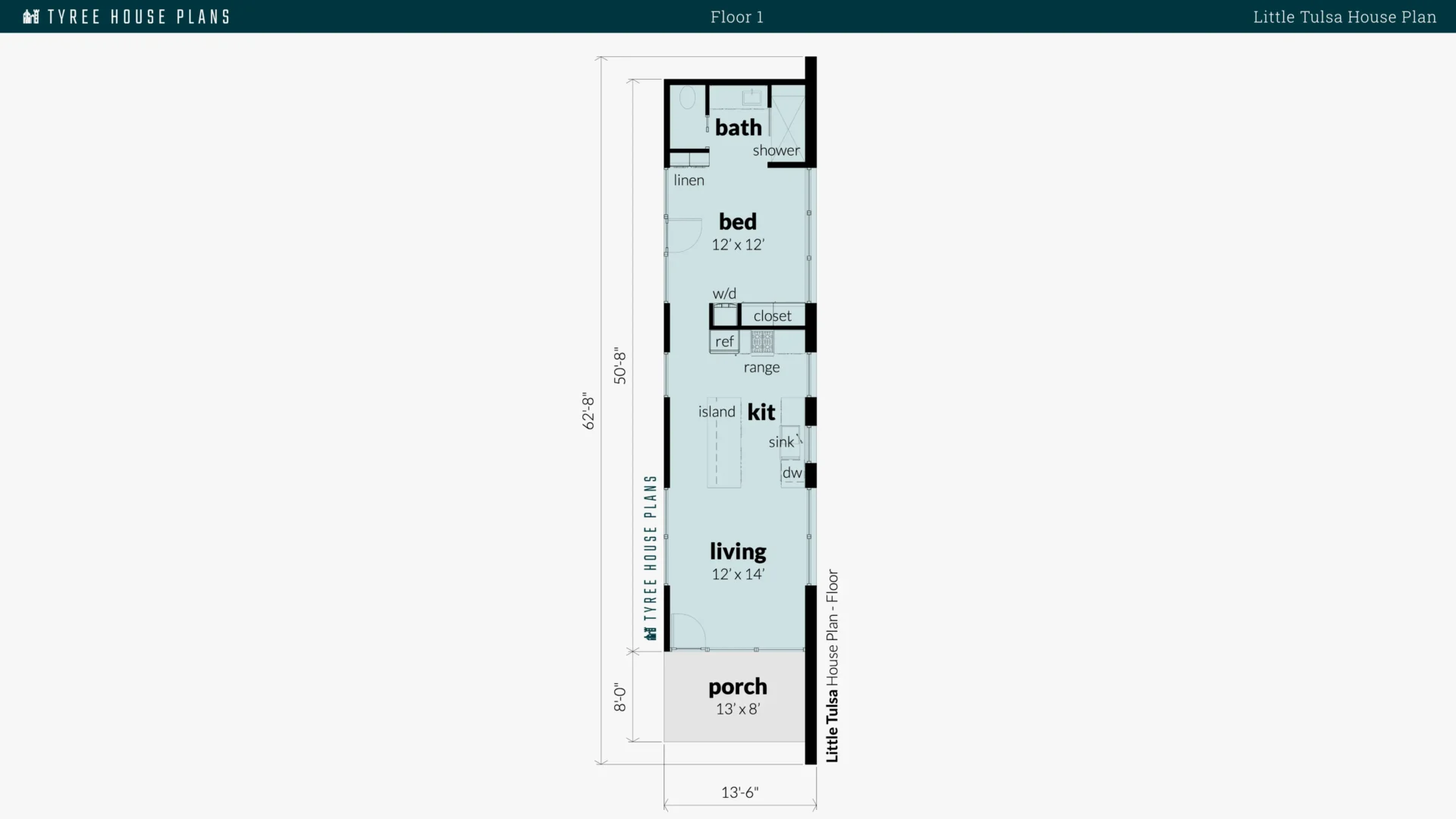 Little Tulsa House Plan Floor Artwork by Tyree House Plans