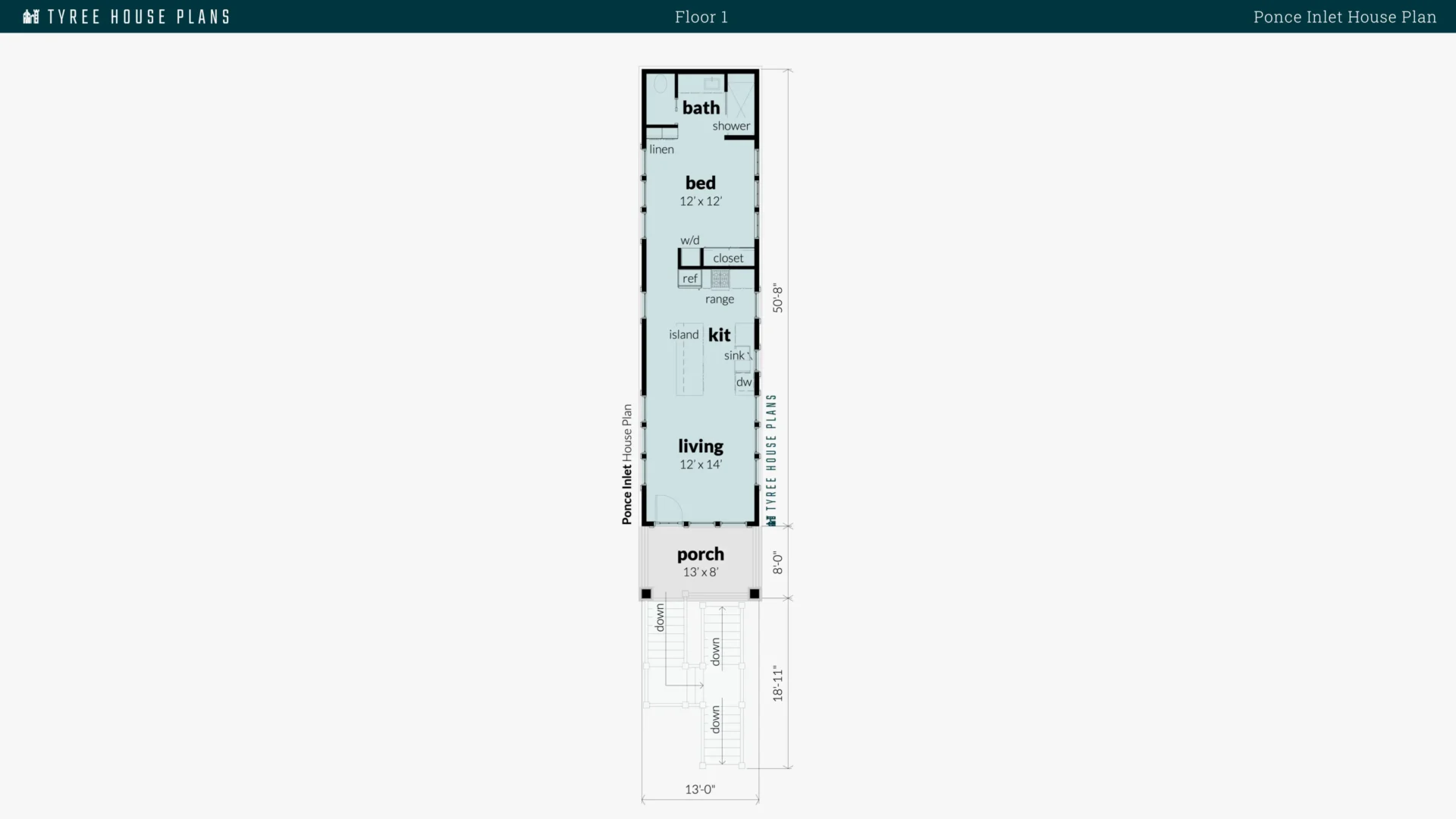 Ponce Inlet House Plan Floor Artwork by Tyree House Plans