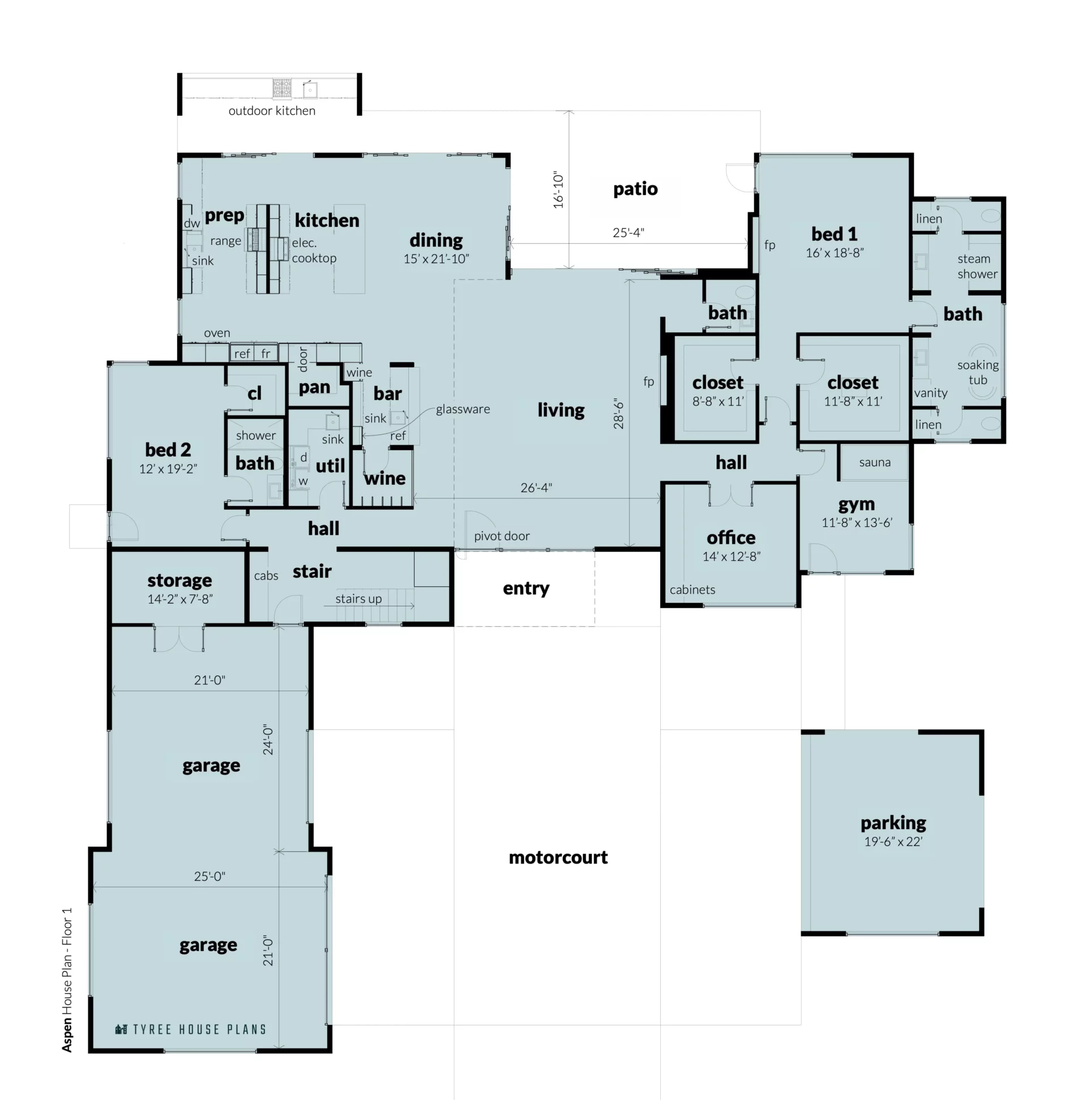 Floor1 - Aspen by Tyree House Plans