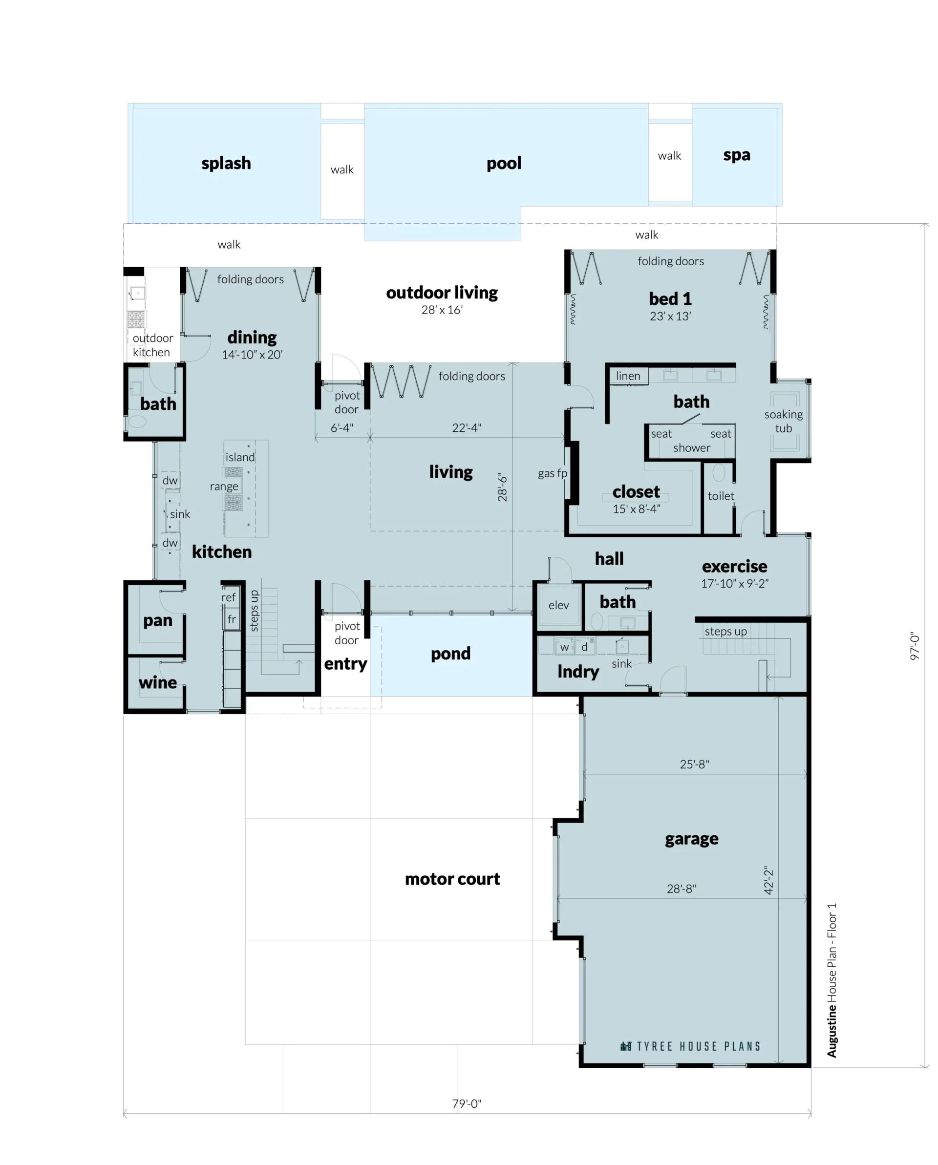 Floor1 - Augustine by Tyree House Plans
