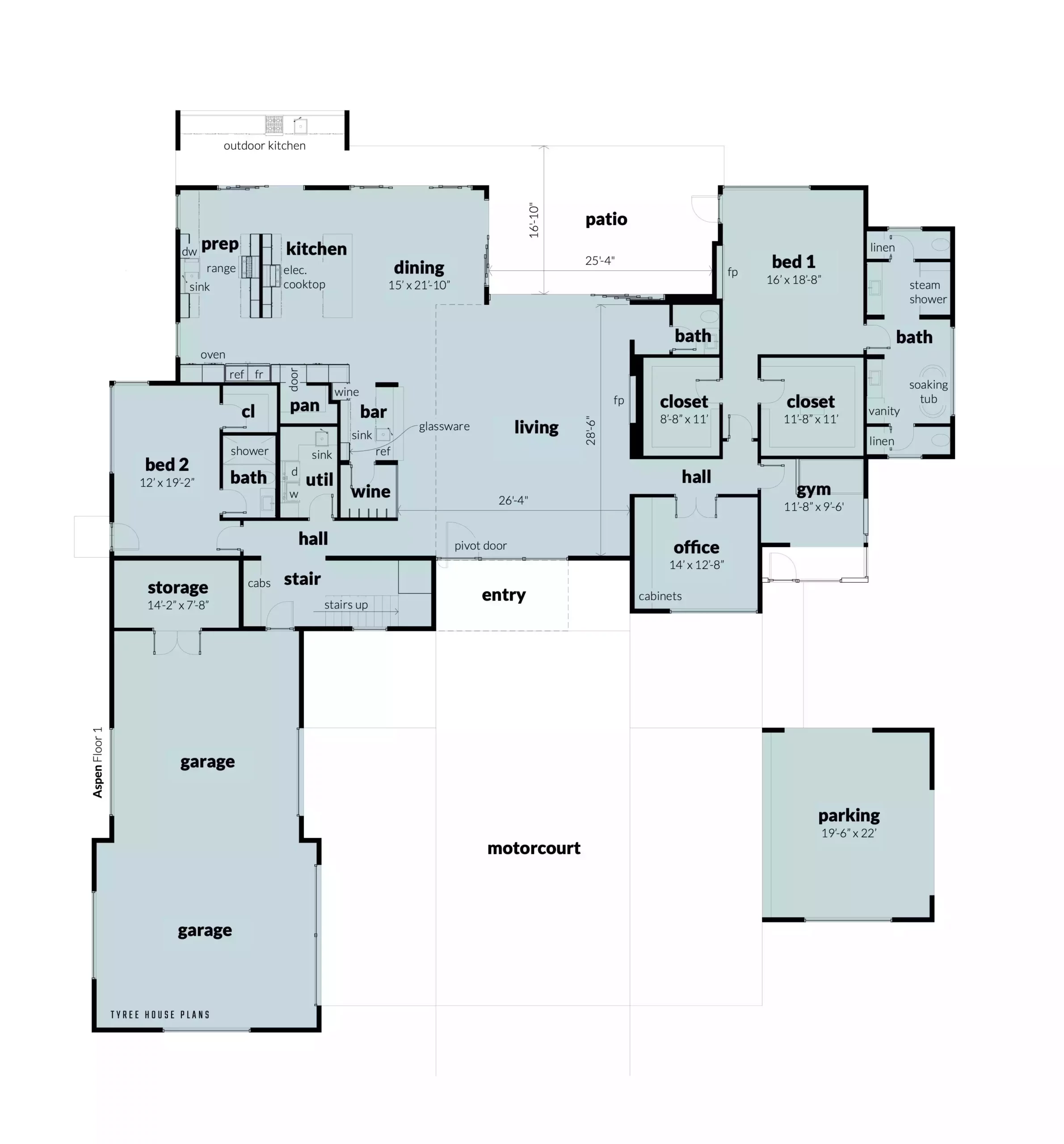 Floor 1 - Augustine House Plan by Tyree House Plans