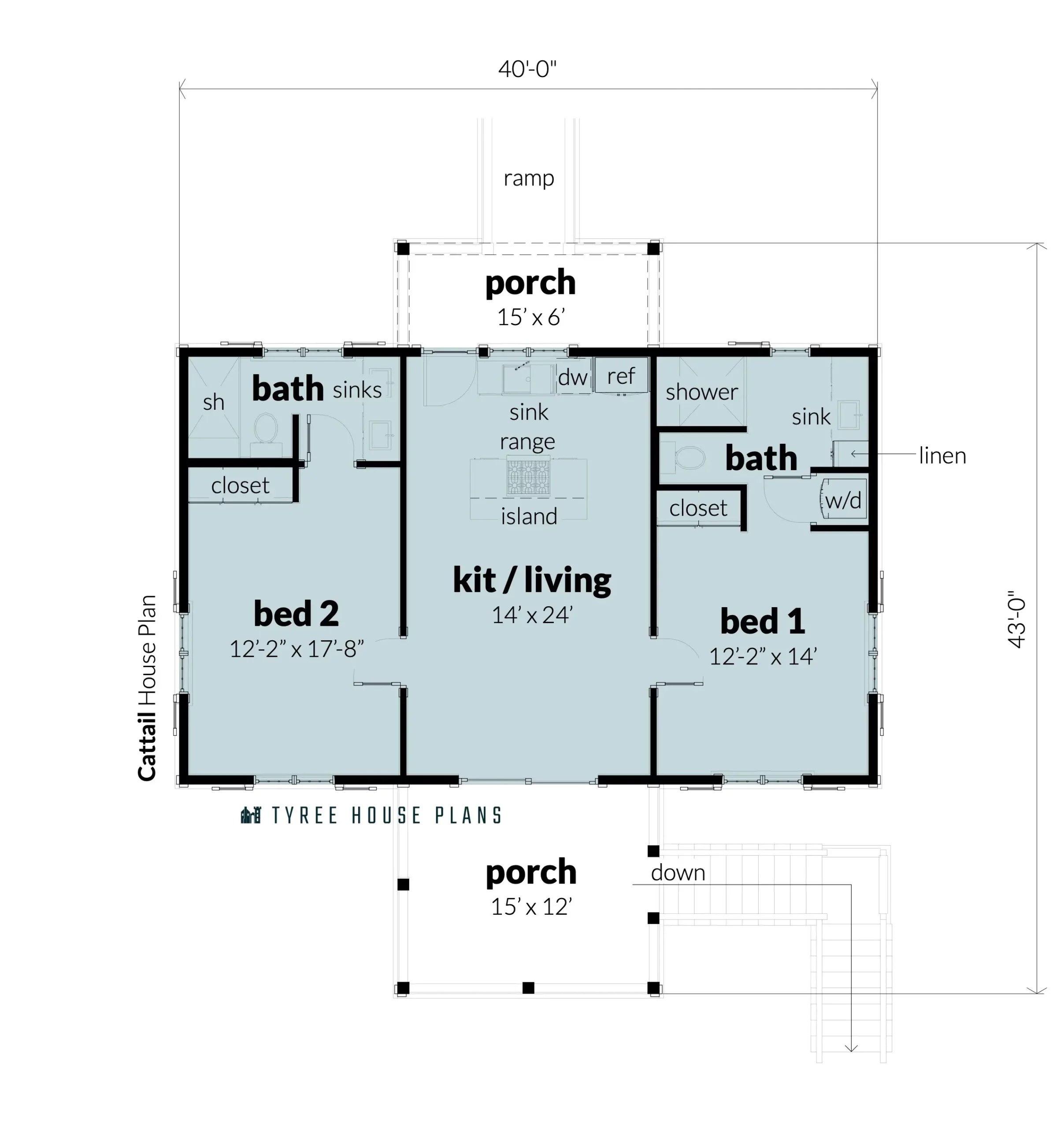 Floor. Cattail by Tyree House Plans.