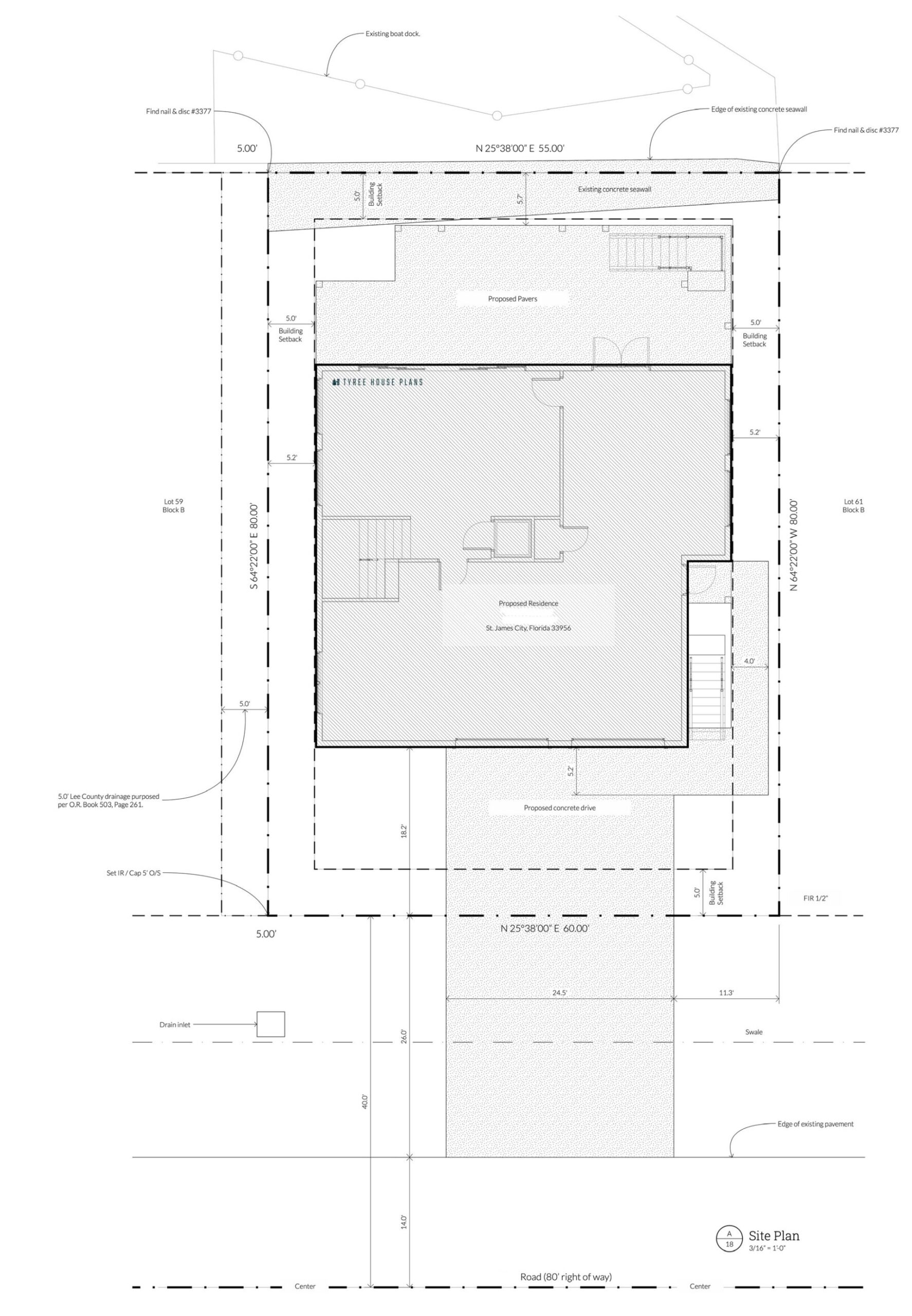 Sample Site Plan 1 by Tyree House Plans
