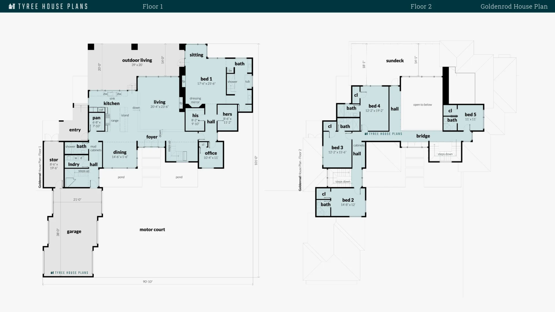 Goldenrod House Plan Floor Artwork by Tyree House Plans