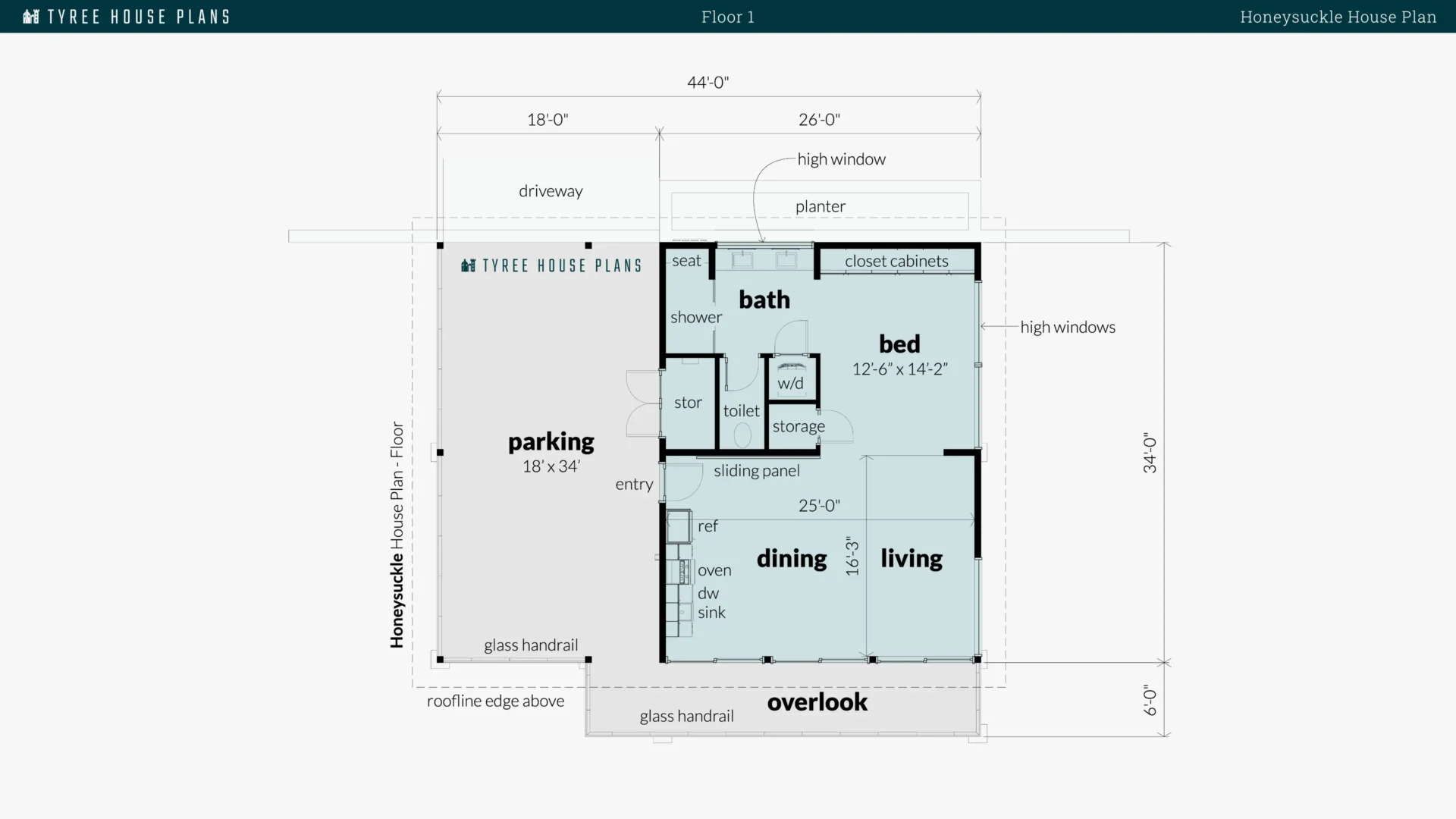 Honeysuckle House Plan Floor Artwork by Tyree House Plans