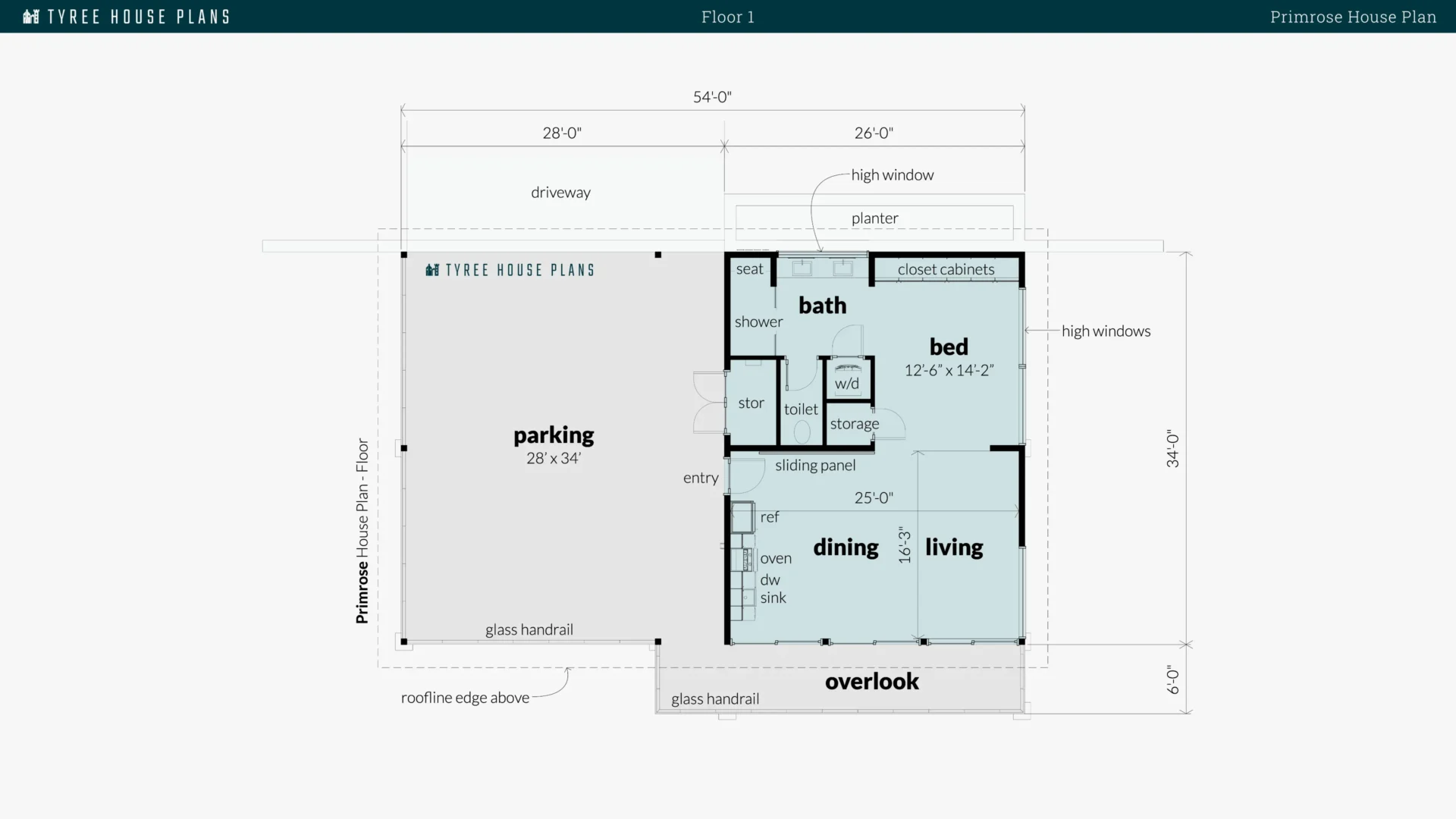 Primrose House Plan Floor Artwork by Tyree House Plans