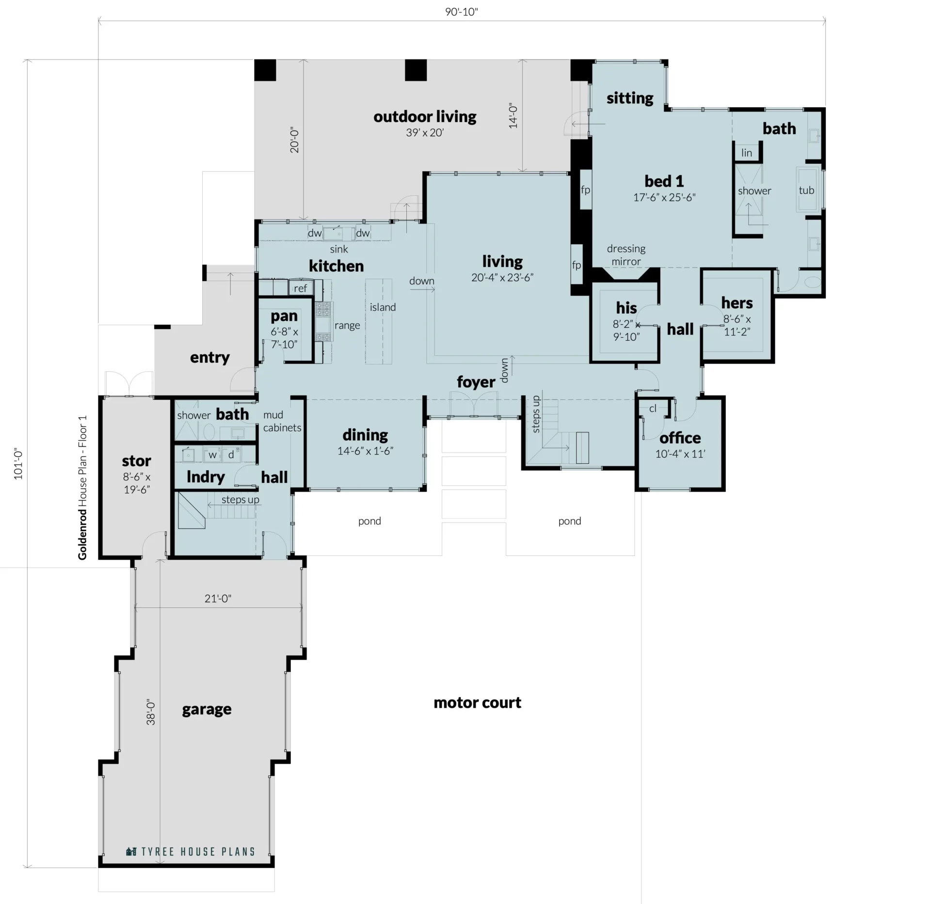 Floor 1 - Goldenrod House Plan