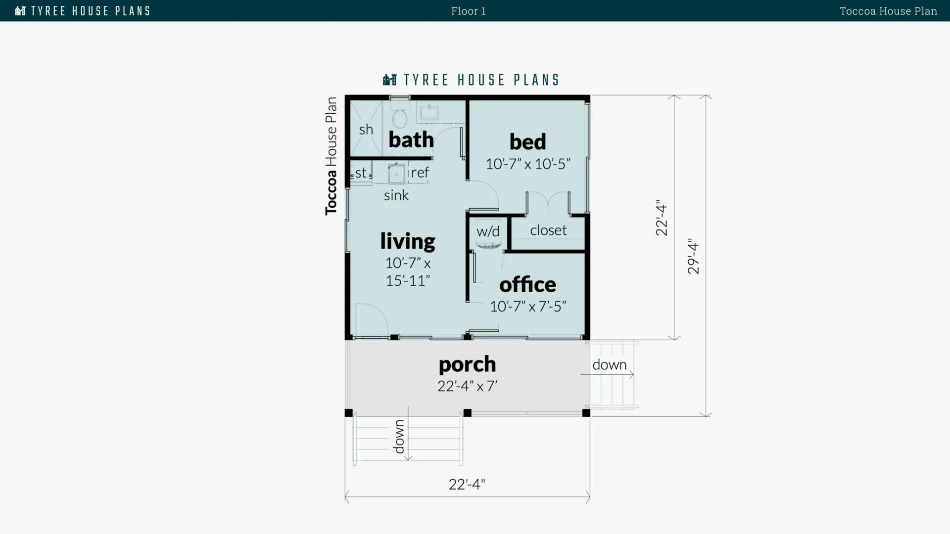 Toccoa House Plan Floor Artwork by Tyree House Plans