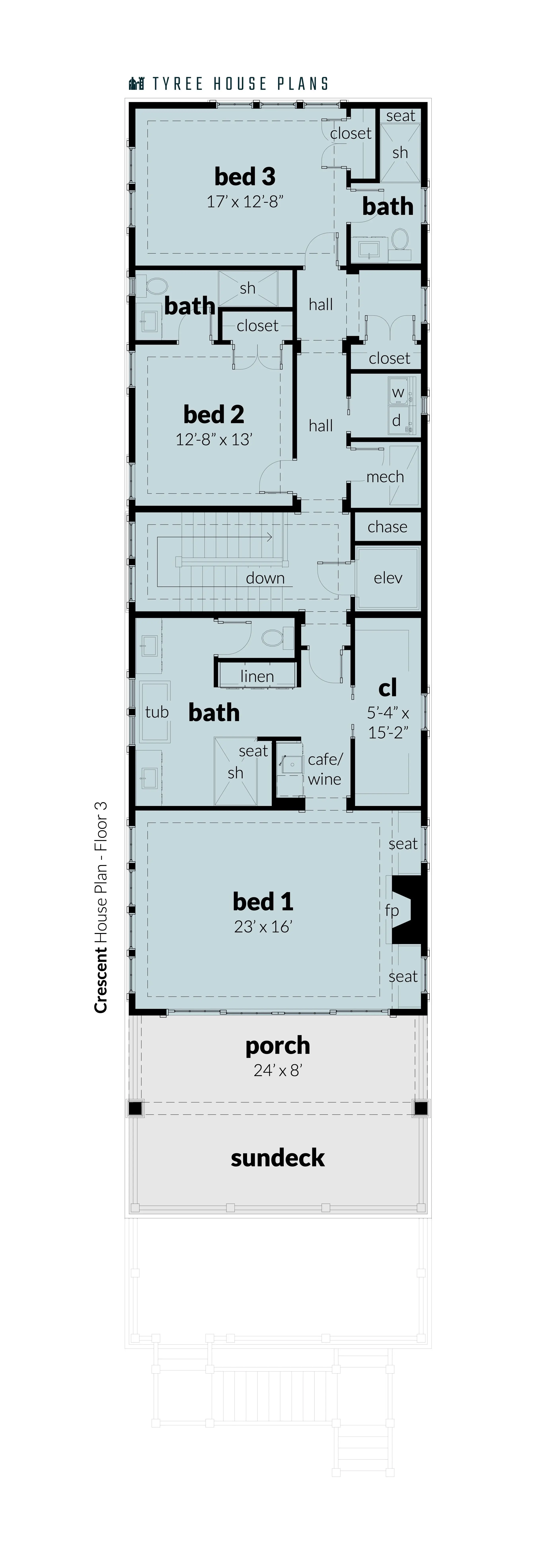 Floor 3 - Crescent by Tyree House Plans