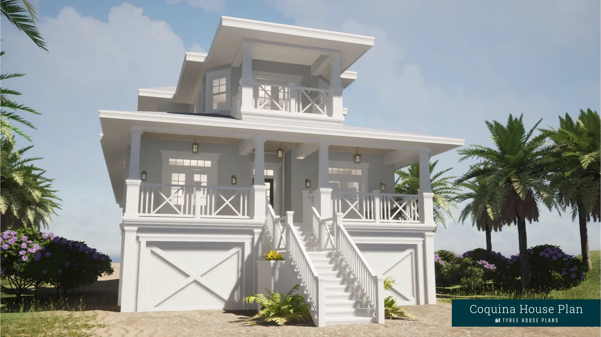 Front - Coquina by Tyree House Plans