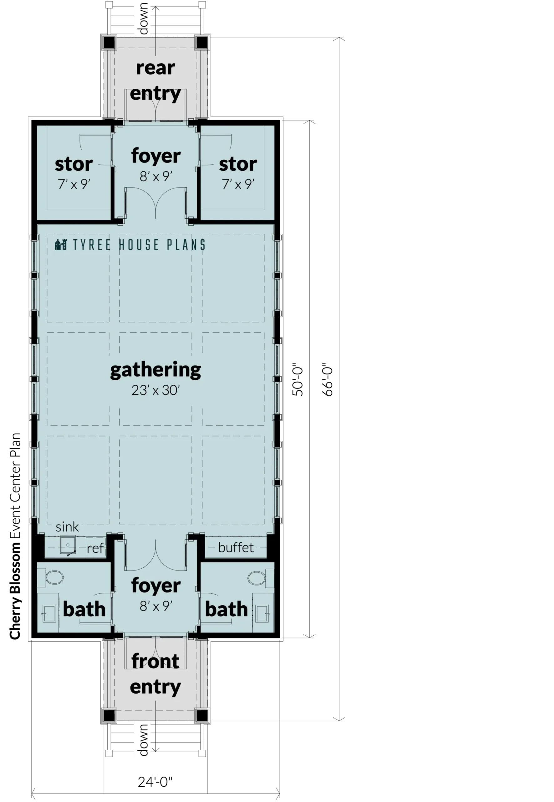 Floor - Cherry Blossom Event Center by Tyree House Plans