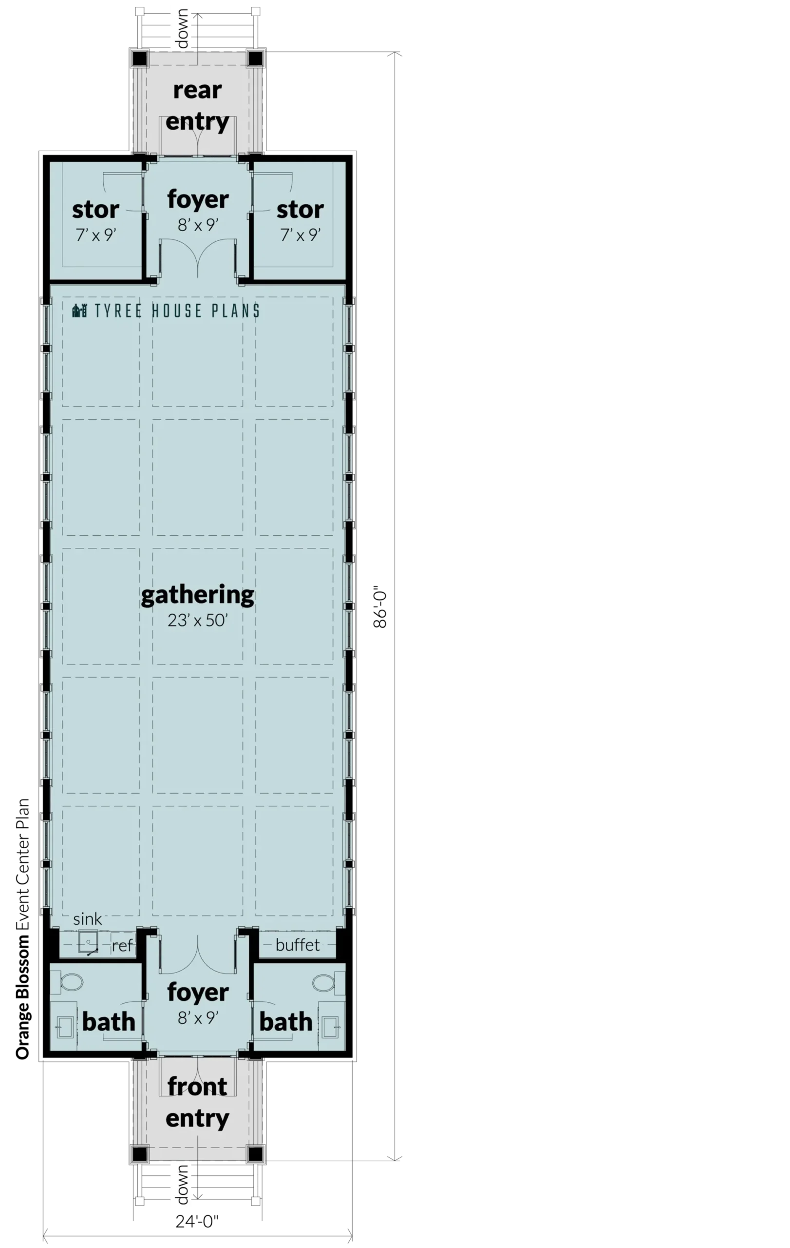 Floor - Orange Blossom Event Center by Tyree House Plans