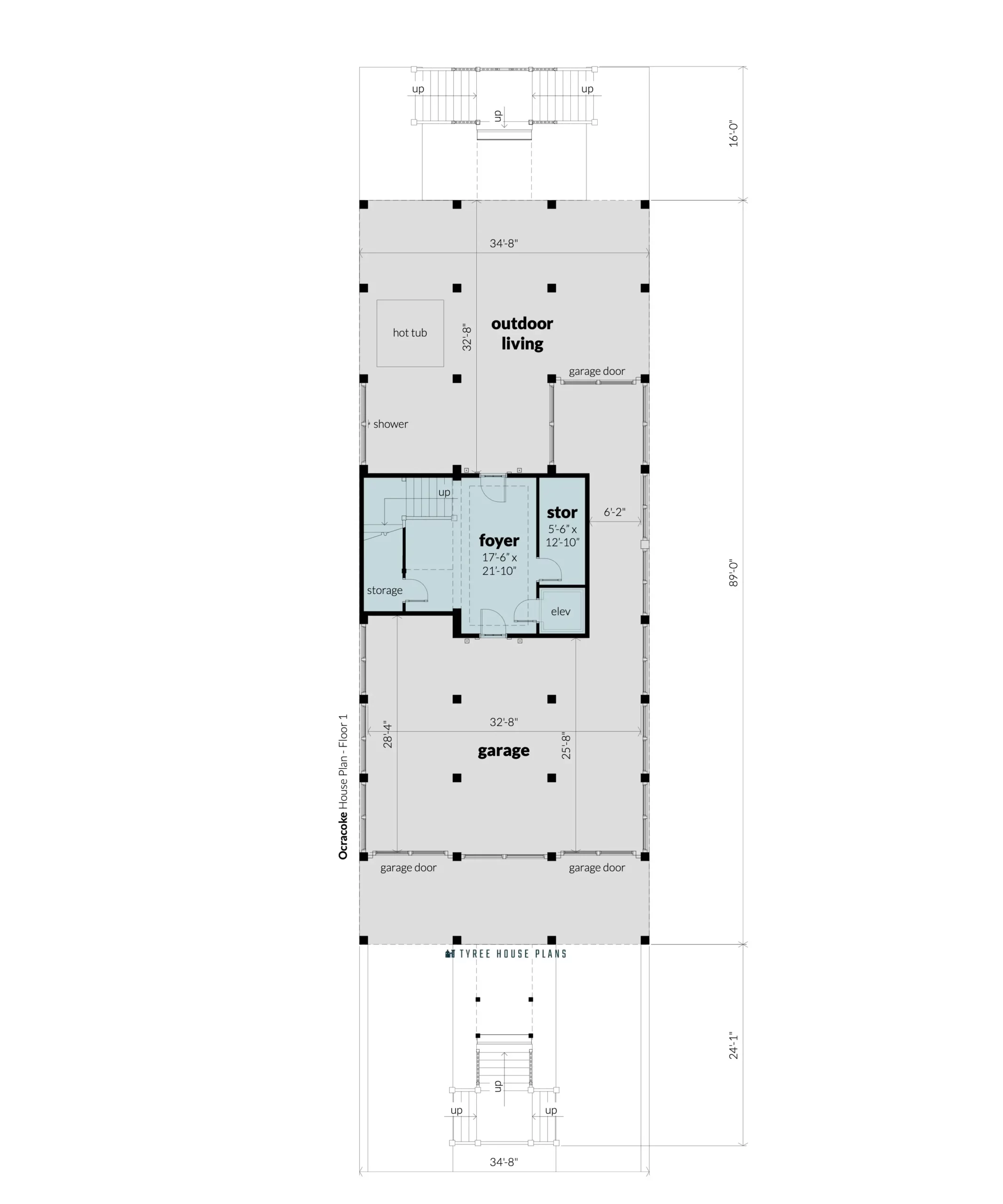 Floor 1 - Ocracoke House Plan by Tyree House Plans