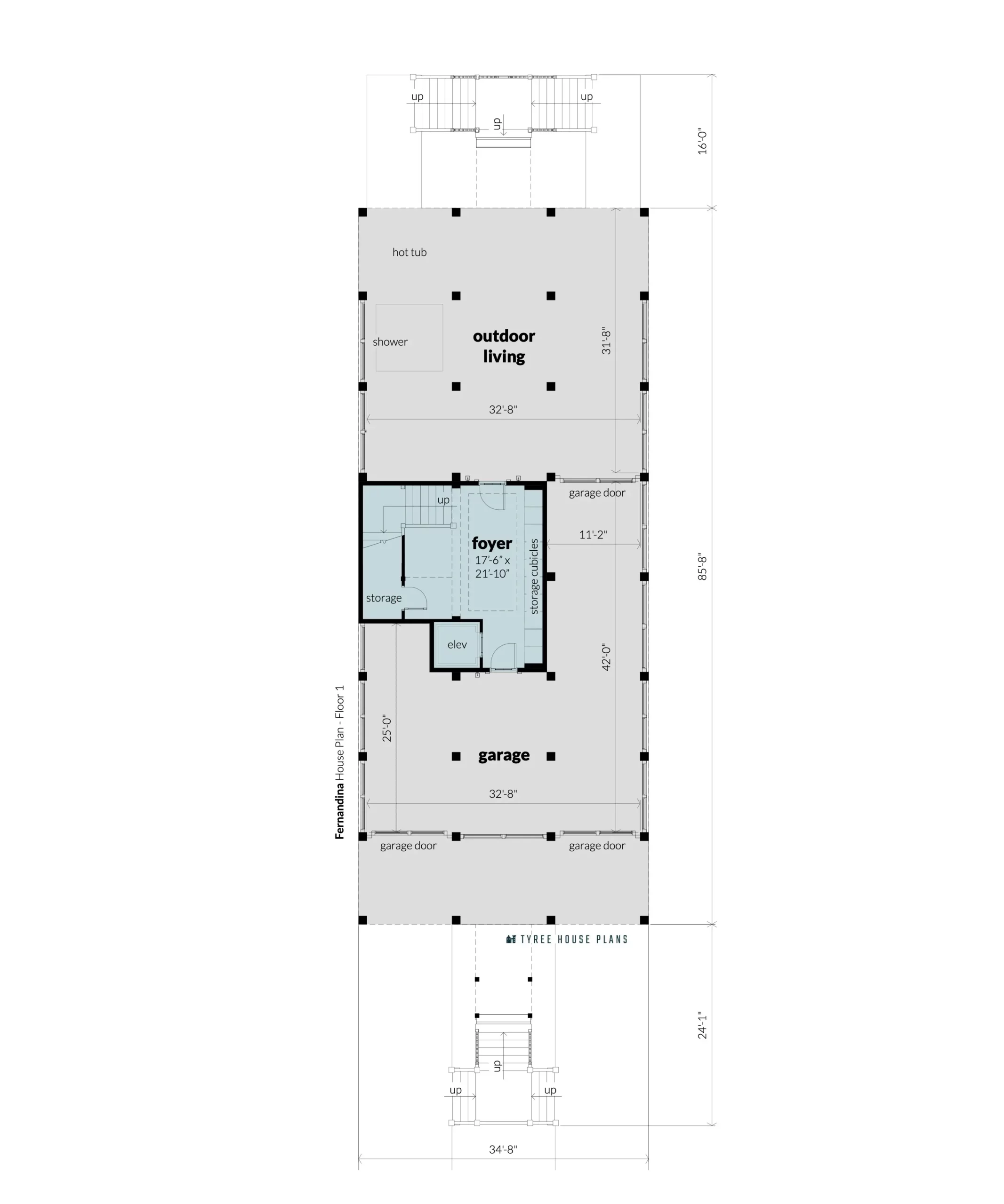 Floor 1 - Fernandina House Plan by Tyree House Plans