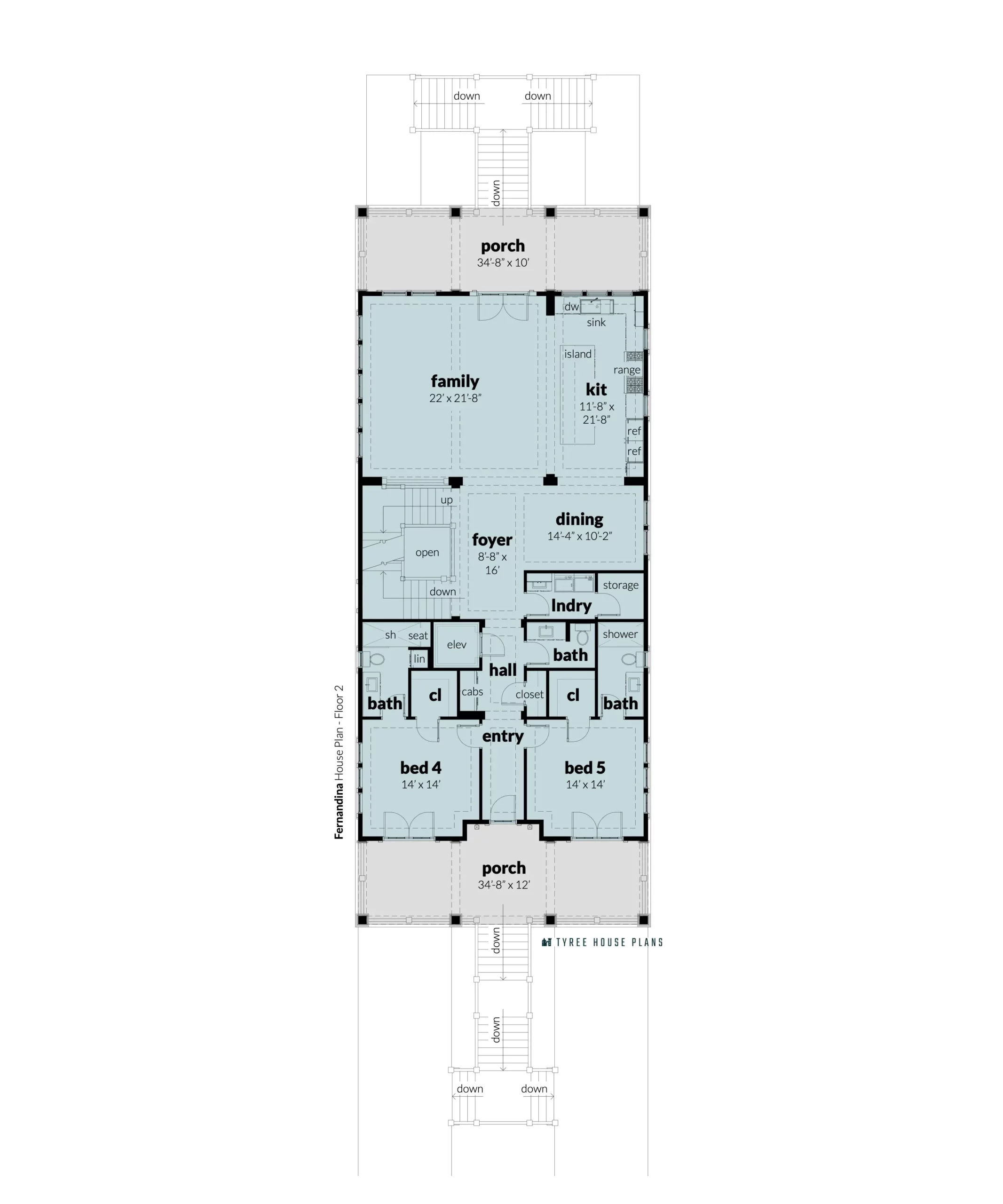 Floor 2 - Fernandina House Plan by Tyree House Plans