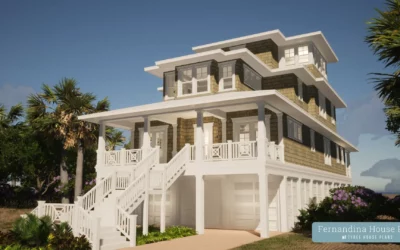 Fernandina. Beach House Plan with Fourth Floor Tower.