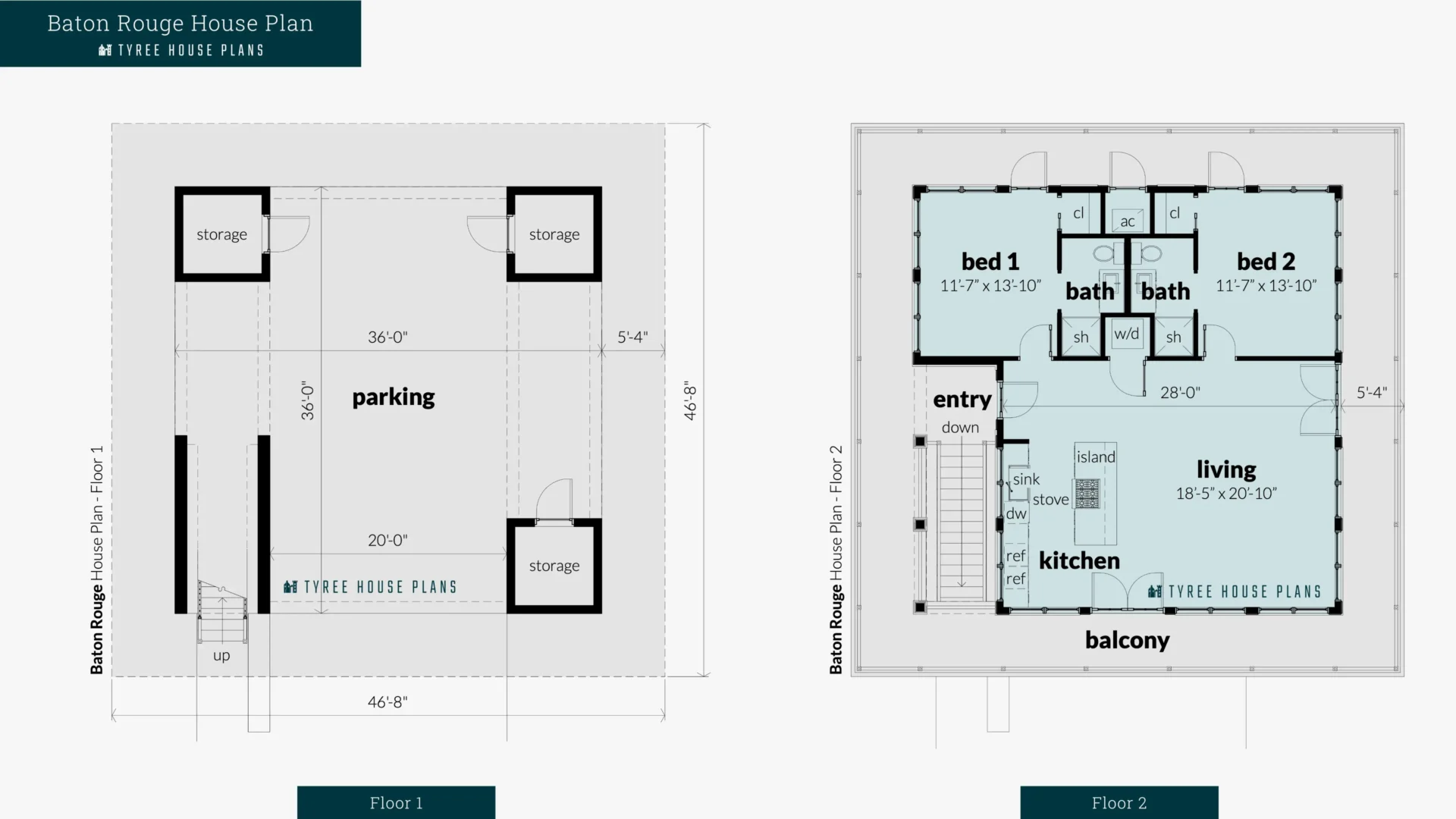 Baton Rouge House Plan Floor Artwork by Tyree House Plans