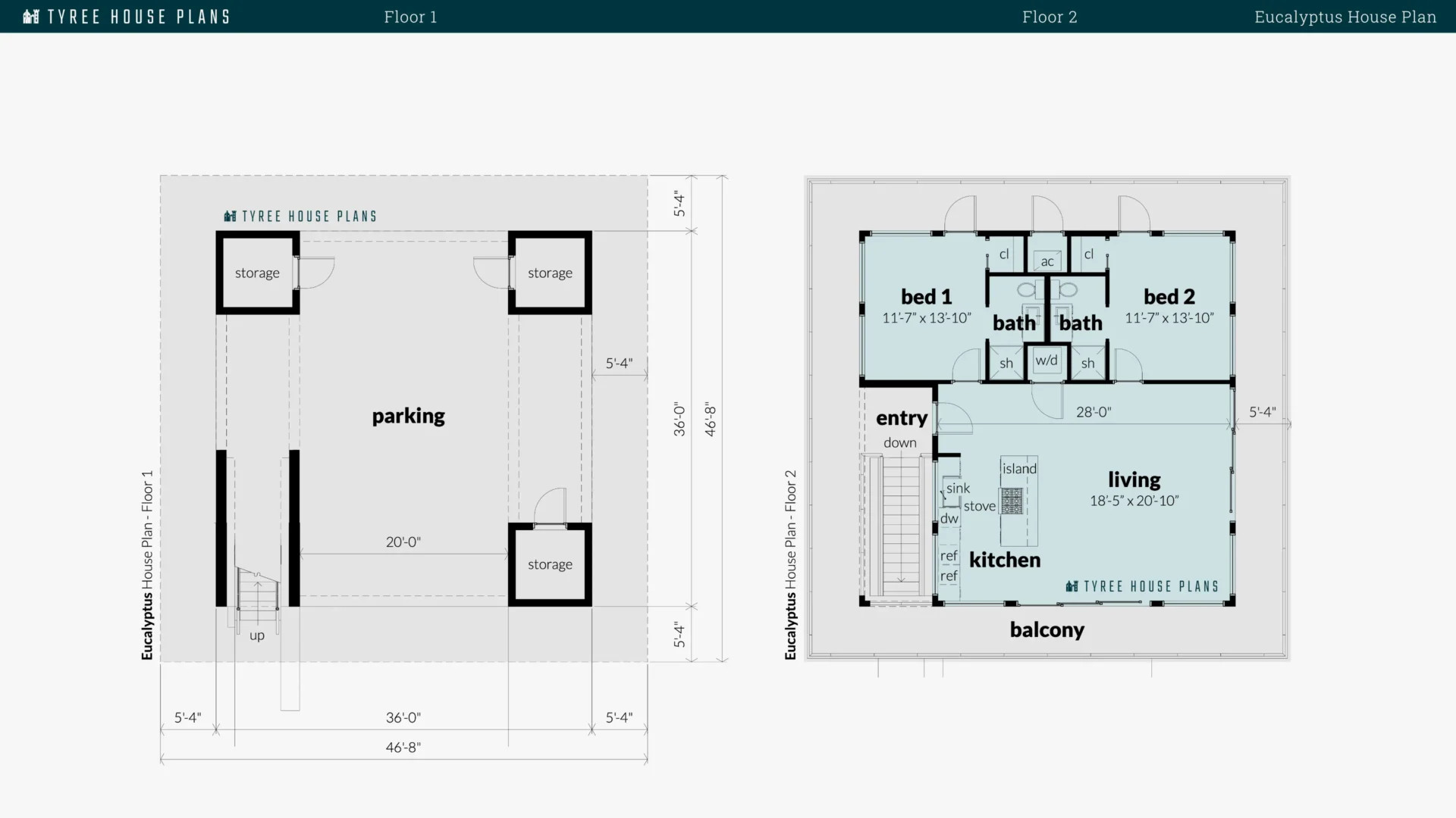 Eucalyptus House Plan Floor Artwork by Tyree House Plans