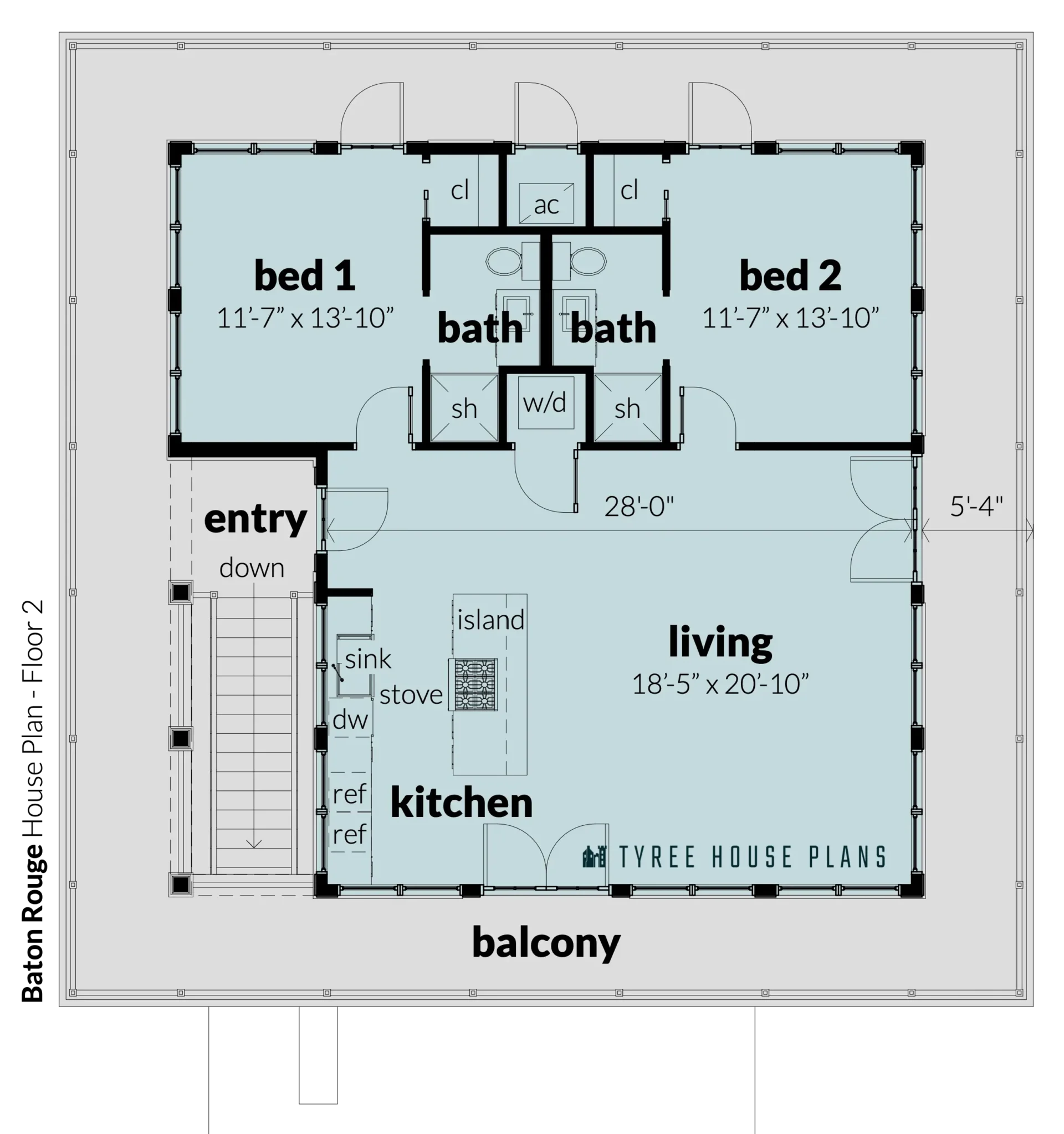 Floor 2 - Baton Rouge by Tyree House Plans