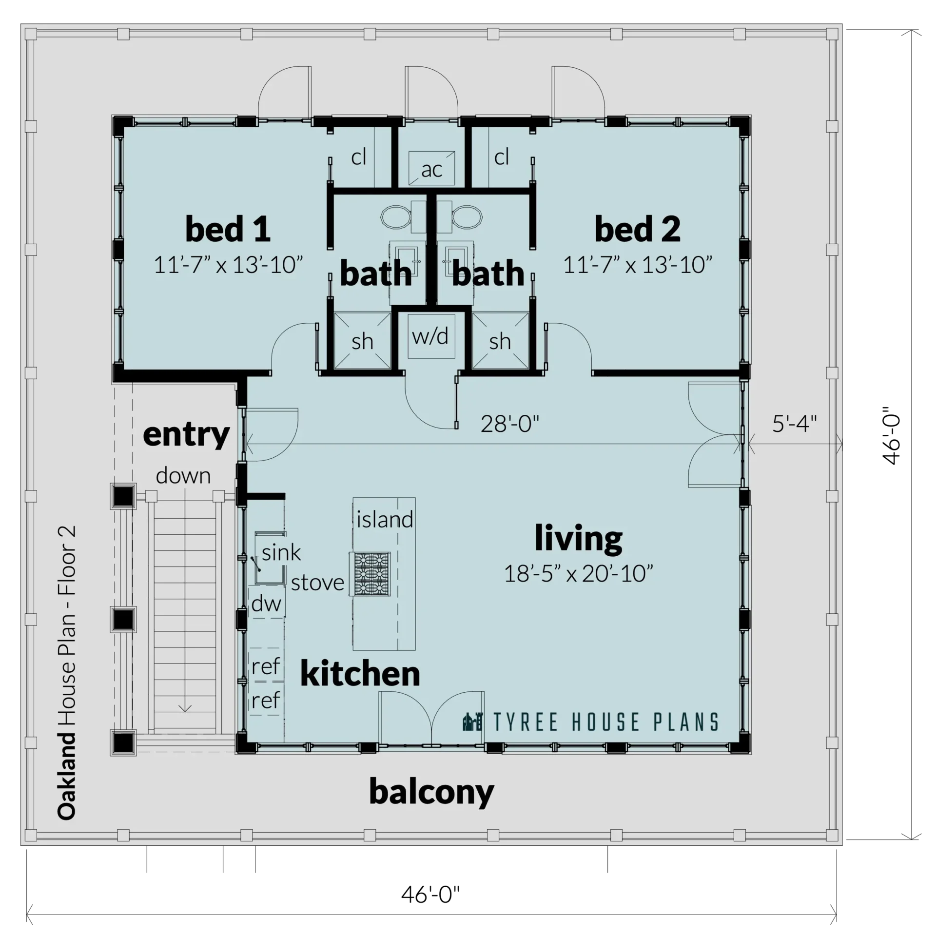 Floor 2 - Oakland by Tyree House Plans