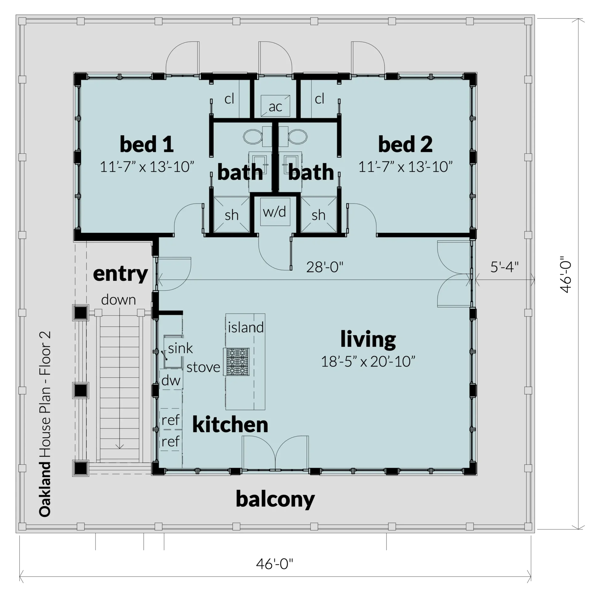 Floor 2 - Oakland by Tyree House Plans