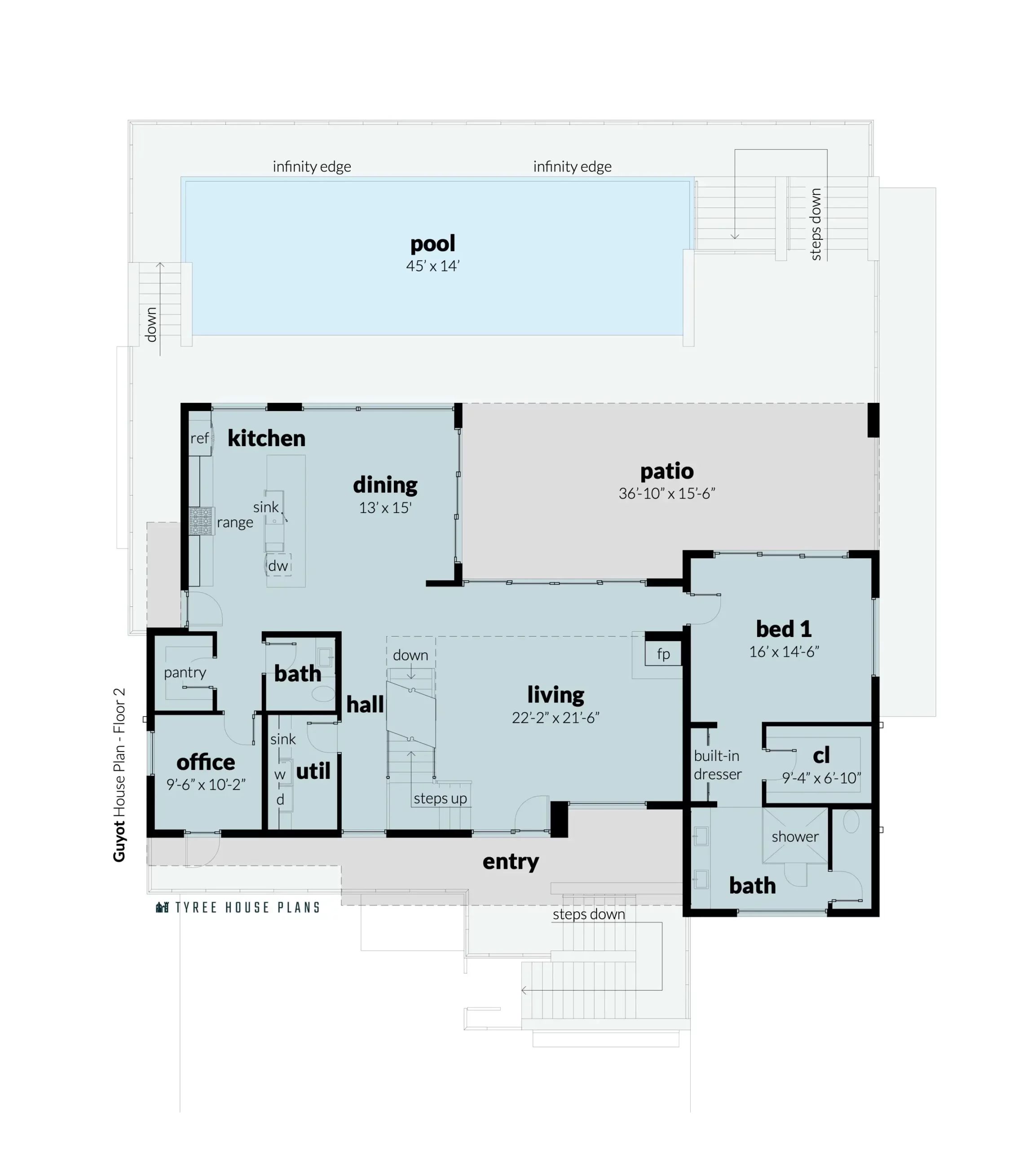 Floor 2. Guyot by Tyree House Plans.