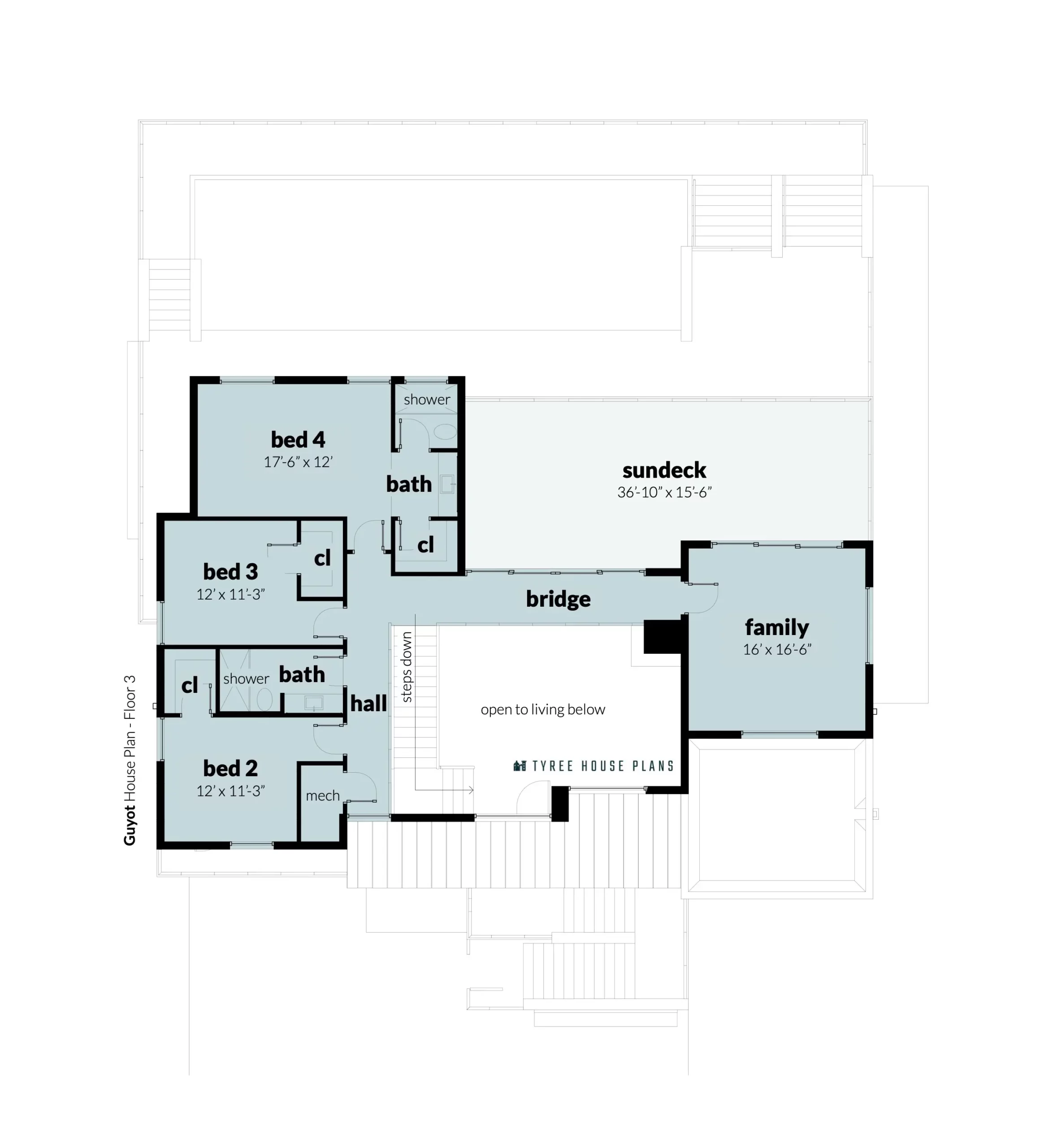 Floor 3. Guyot by Tyree House Plans.