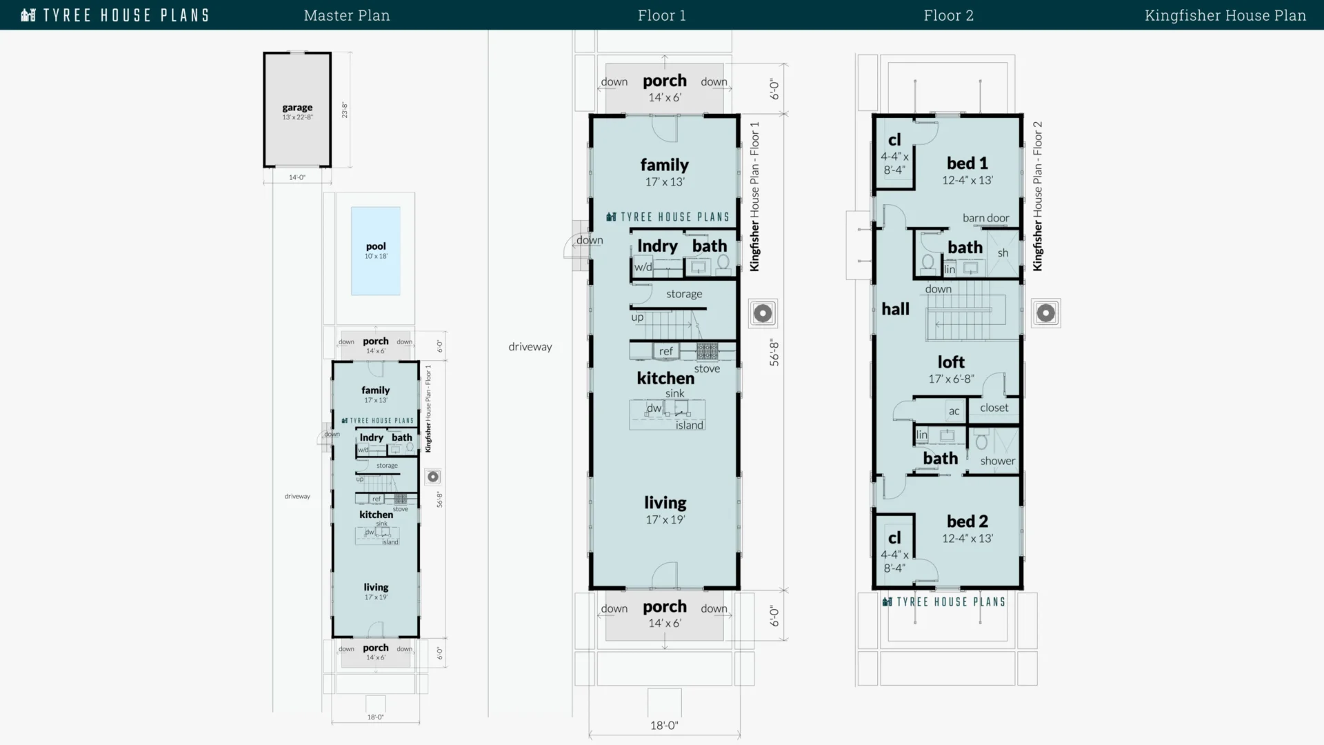 Kingfisher House Plan Floor Artwork by Tyree House Plans