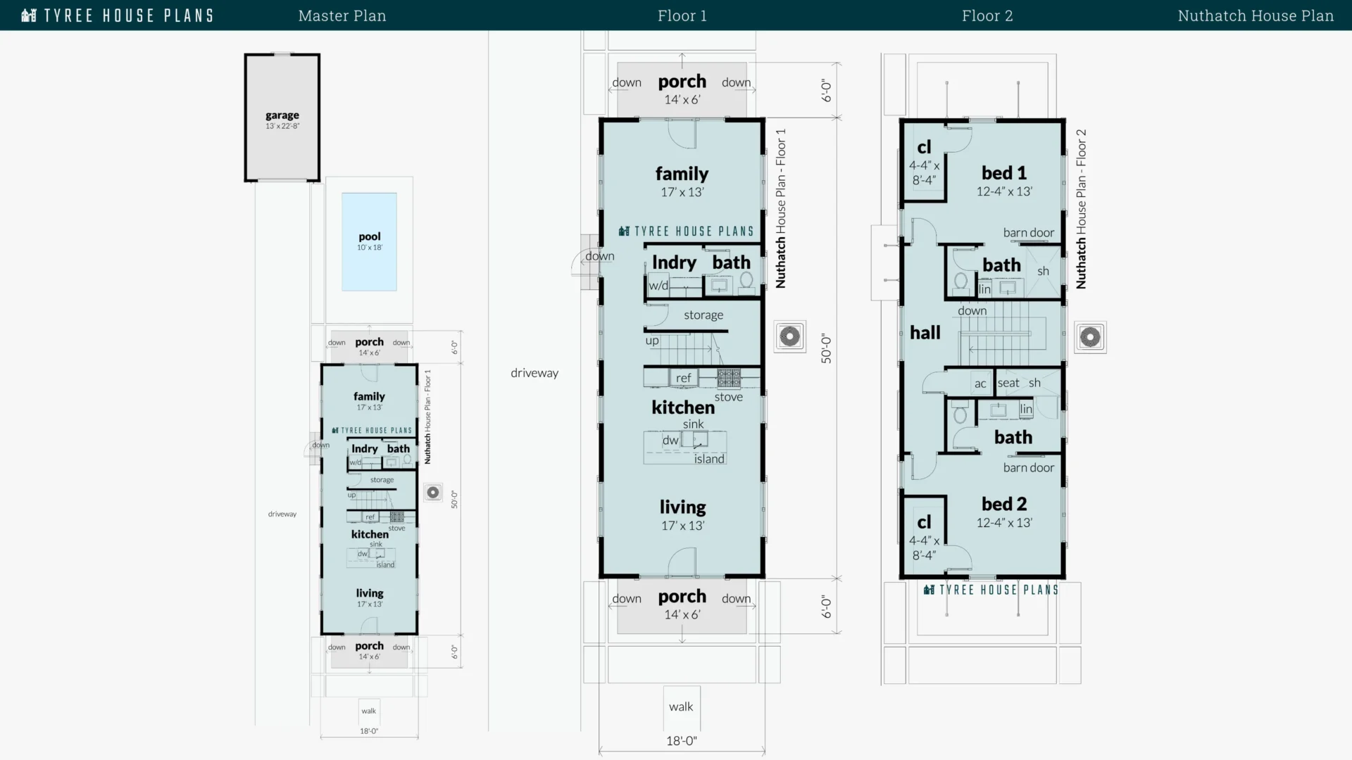 Nuthatch House Plan Floor Artwork by Tyree House Plans