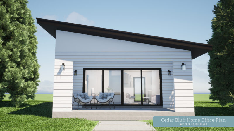 Front. Cedar Bluff Home Office by Tyree House Plans.