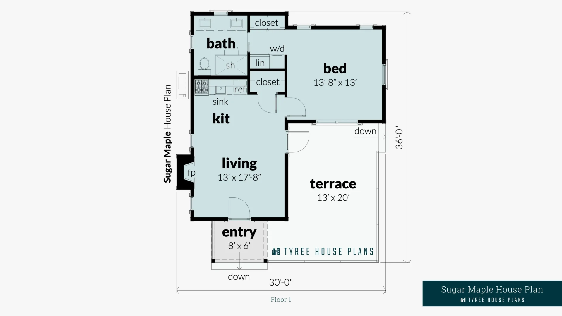 Sugar Maple House Plan Floor Artwork by Tyree House Plans