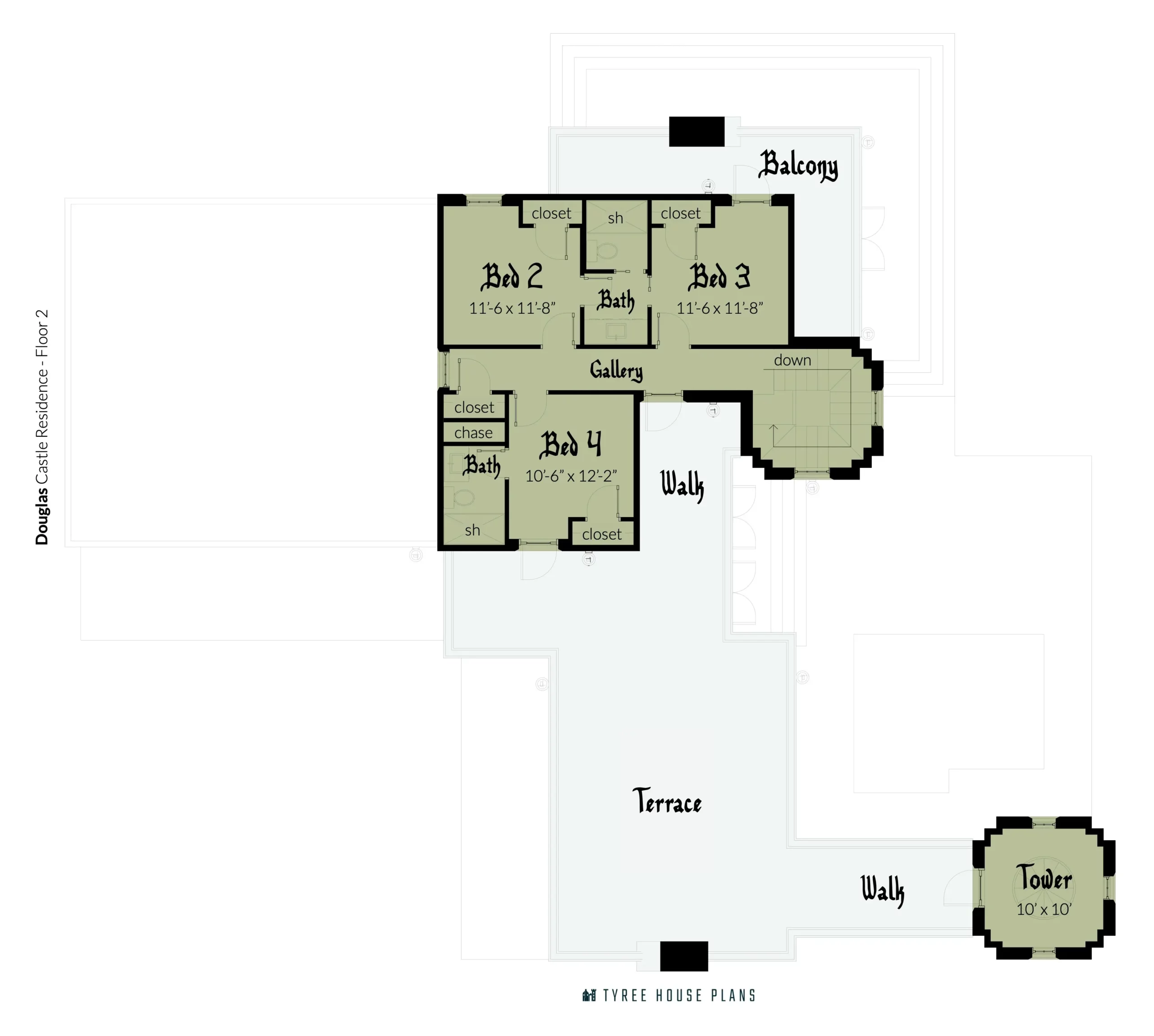 Floor 2 - Douglas Castle by Tyree House Plans