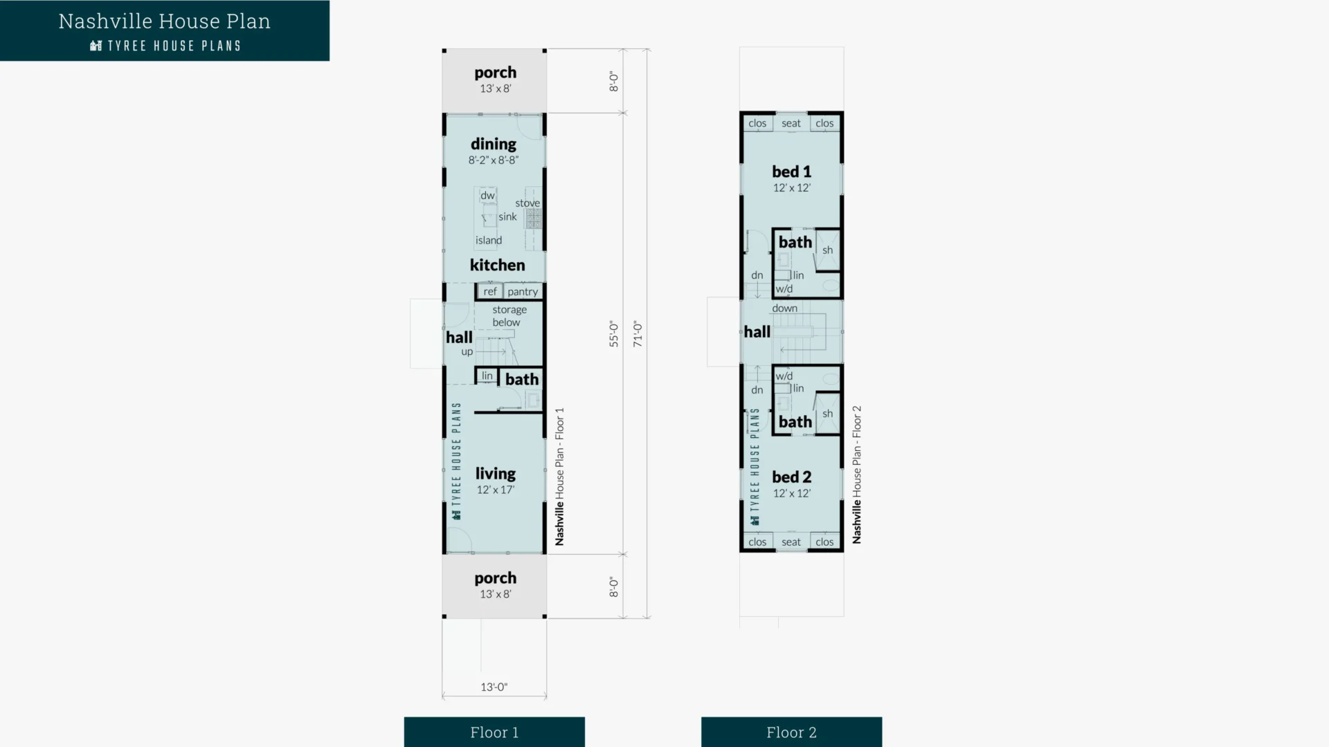 Nashville House Plan Floor Artwork by Tyree House Plans